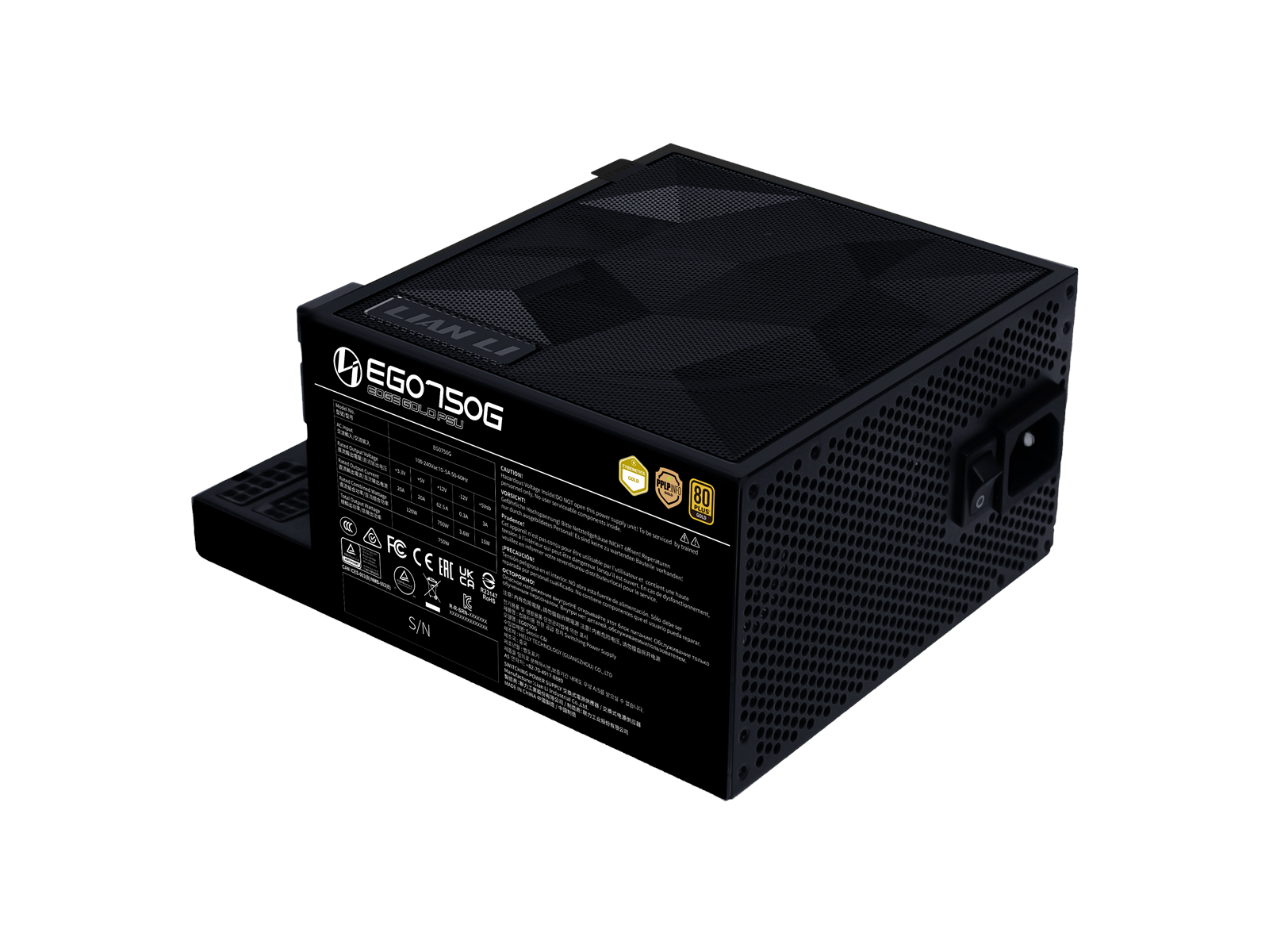 Lian Li Edge Gold 750W Black Netzteile - 750 Watt - 120 mm - ATX 3.1 - 80 Plus Gold zertifiziert