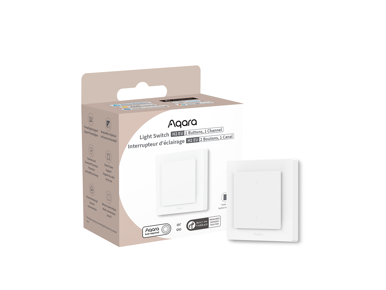 Aqara Light Switch H2 EU (2 Buttons 1, Channel)