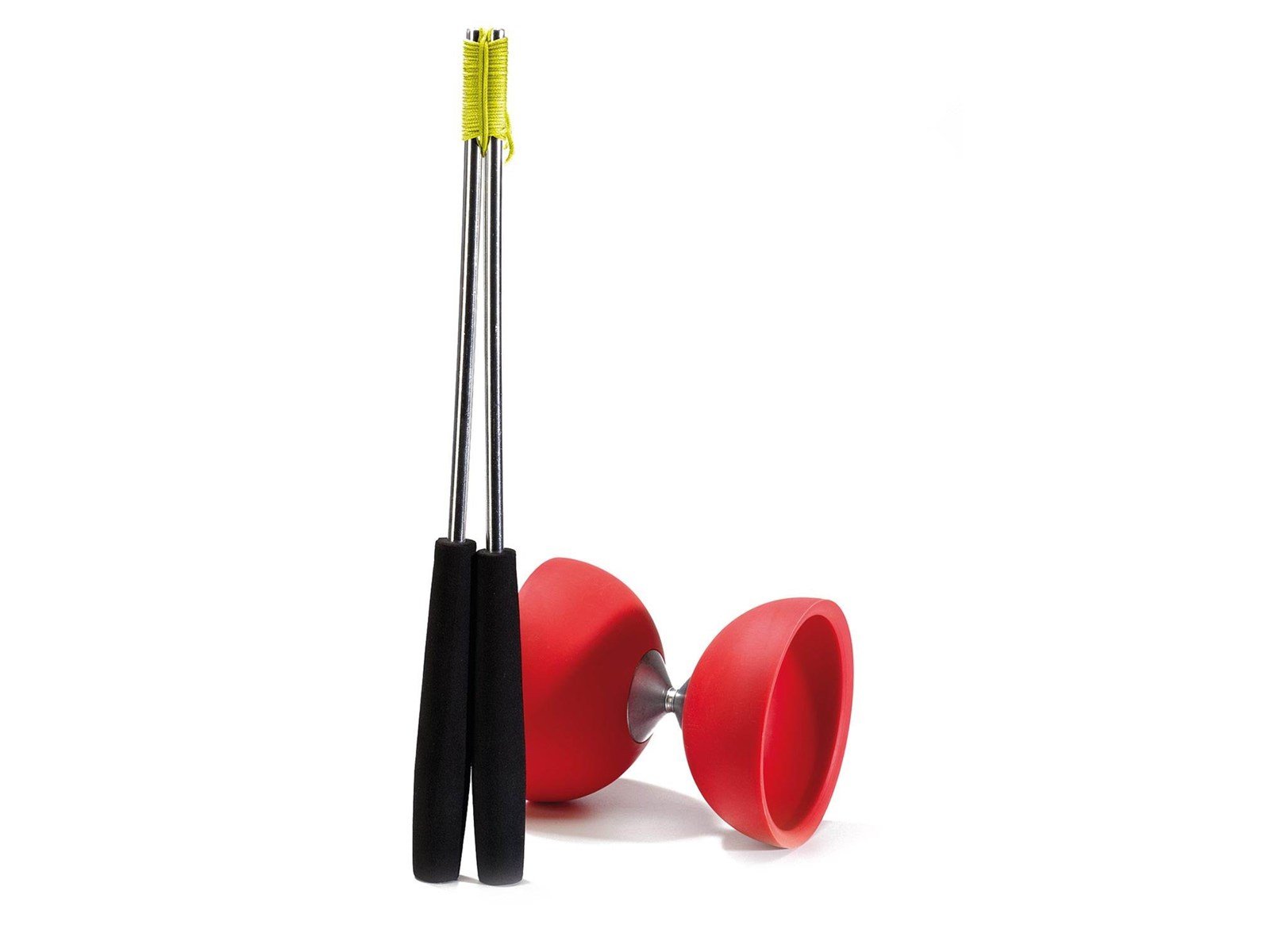 Eureka - Rubber Diabolo with Aluminum Sticks - Red