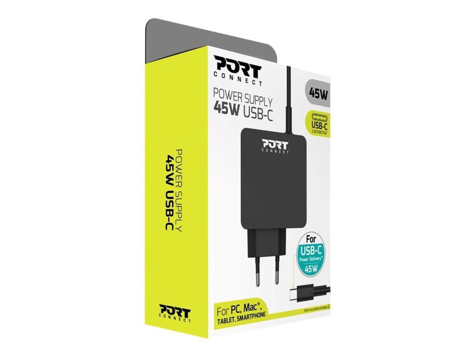 PORT Designs PORT Connect - Retail - power adapter - 45 Watt Netzteile - ATX - 80 Plus