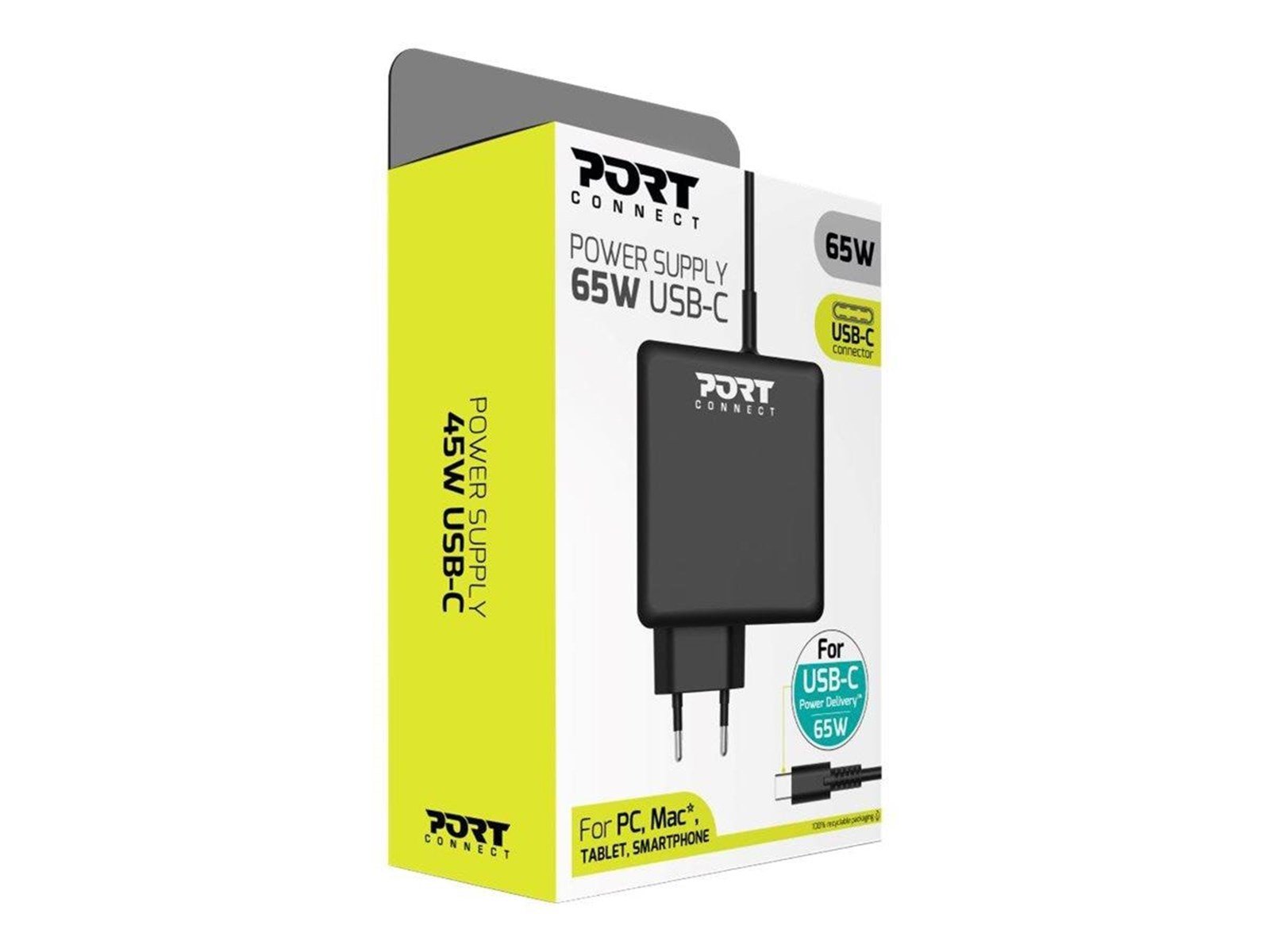PORT Designs PORT Connect - Retail - power adapter - 65 Watt Netzteile - ATX - 80 Plus