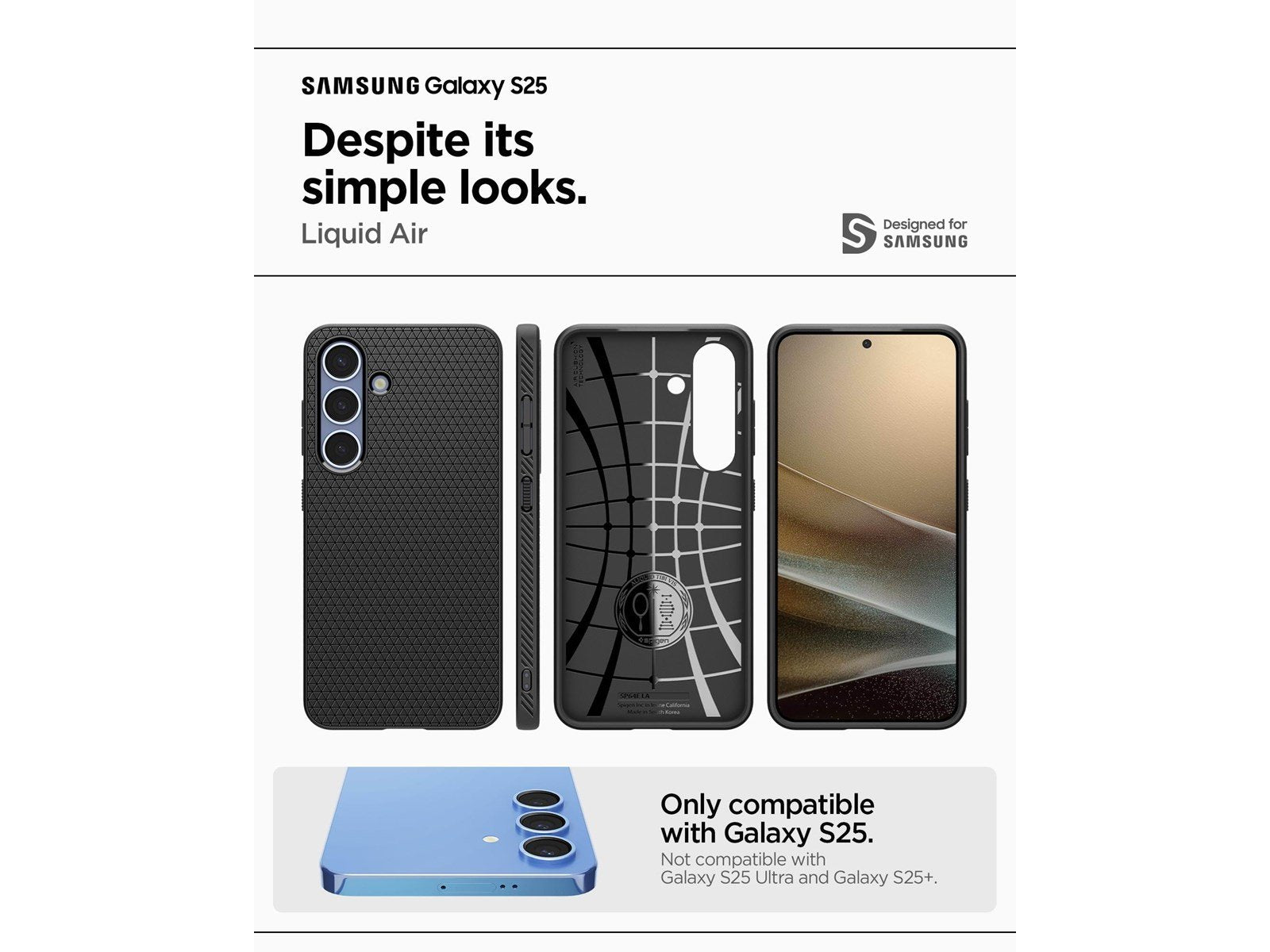 Spigen Liquid Air - Matte Black - Samsung Galaxy S25