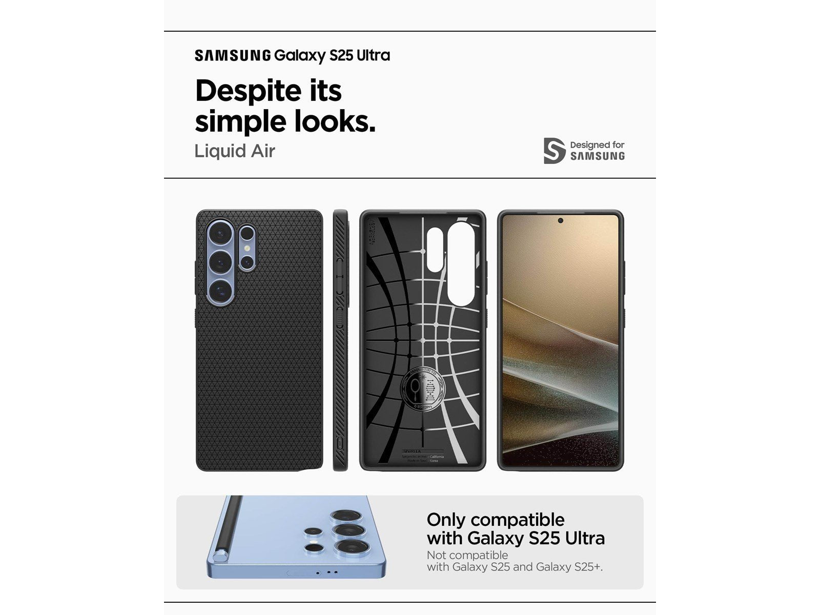 Spigen Liquid Air - Matte Black - Samsung Galaxy S25 Ultra