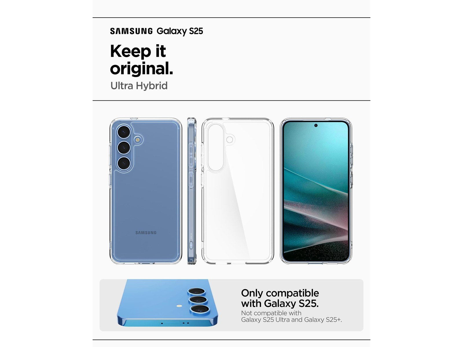 Spigen Ultra Hybrid - Crystal Clear - Samsung Galaxy S25