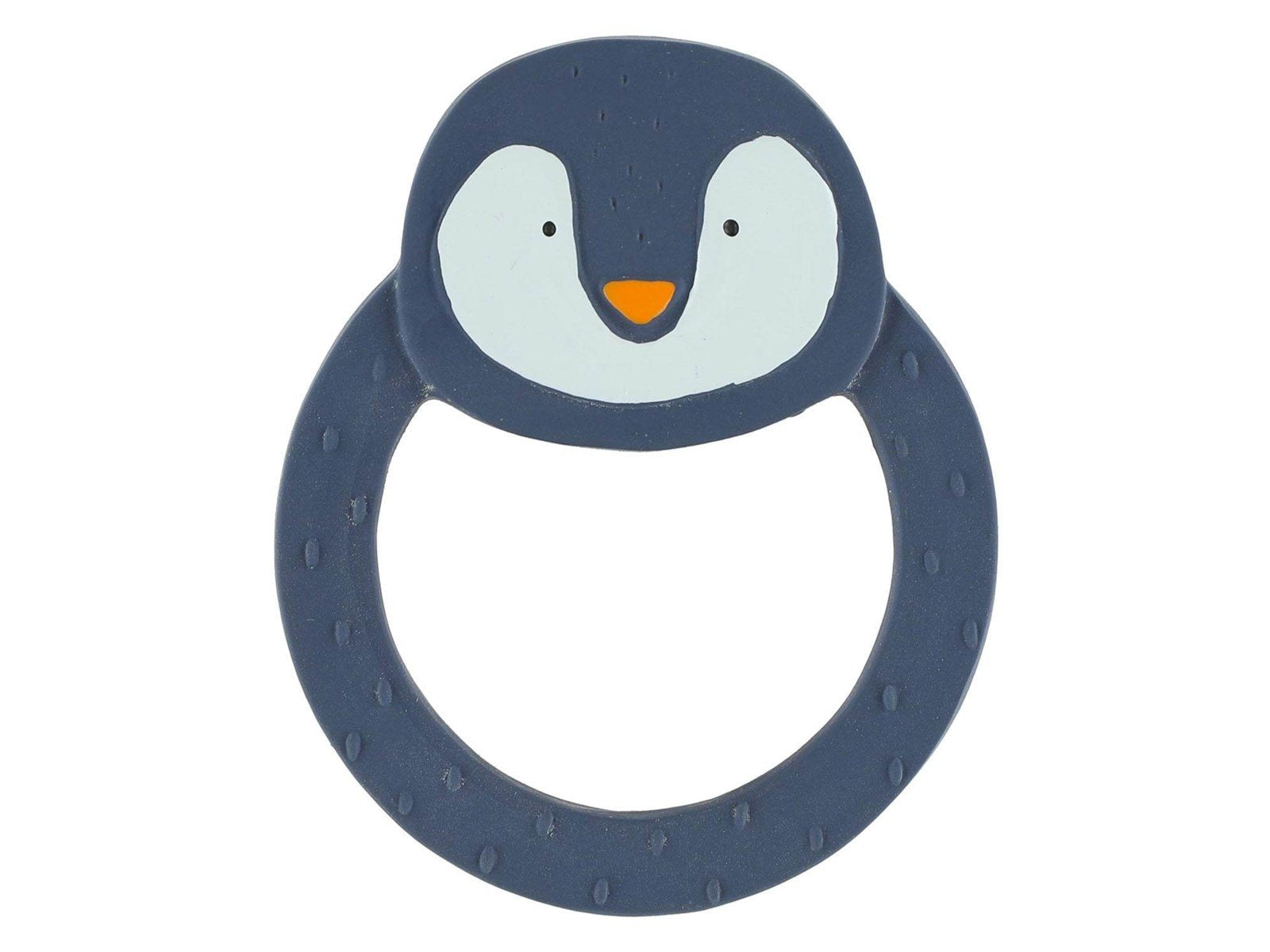 Trixie Baby Natural Rubber Round Teething Ring - Mr. Penguin