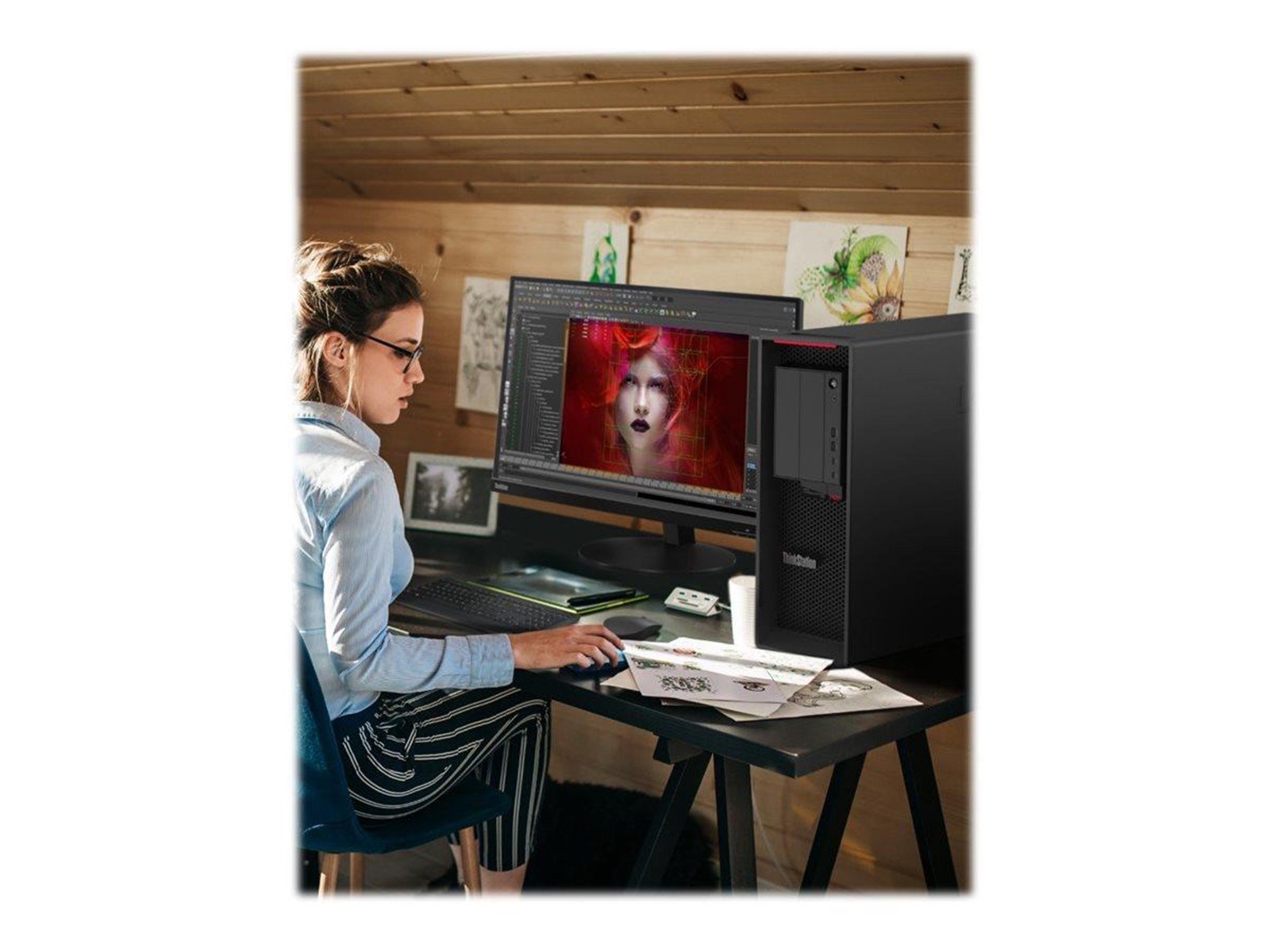 Lenovo ThinkStation P620 - tower Ryzen ThreadRipper PRO 5955WX 4 GHz - AMD PRO - 128 GB - SSD 1 TB - German