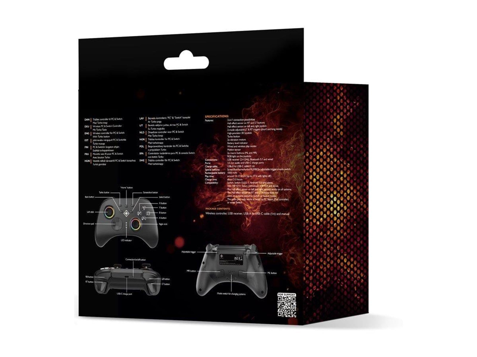 Deltaco Gaming Draadloze RGB Controller PC/Switch - Wired Controller - Android
