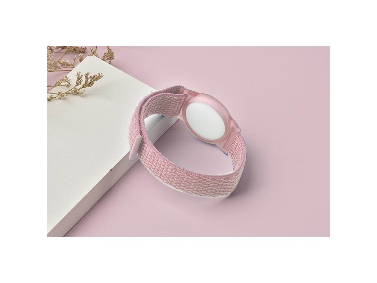 Lippa Nylon Wristband for AirTag and Smart Finder – Pink