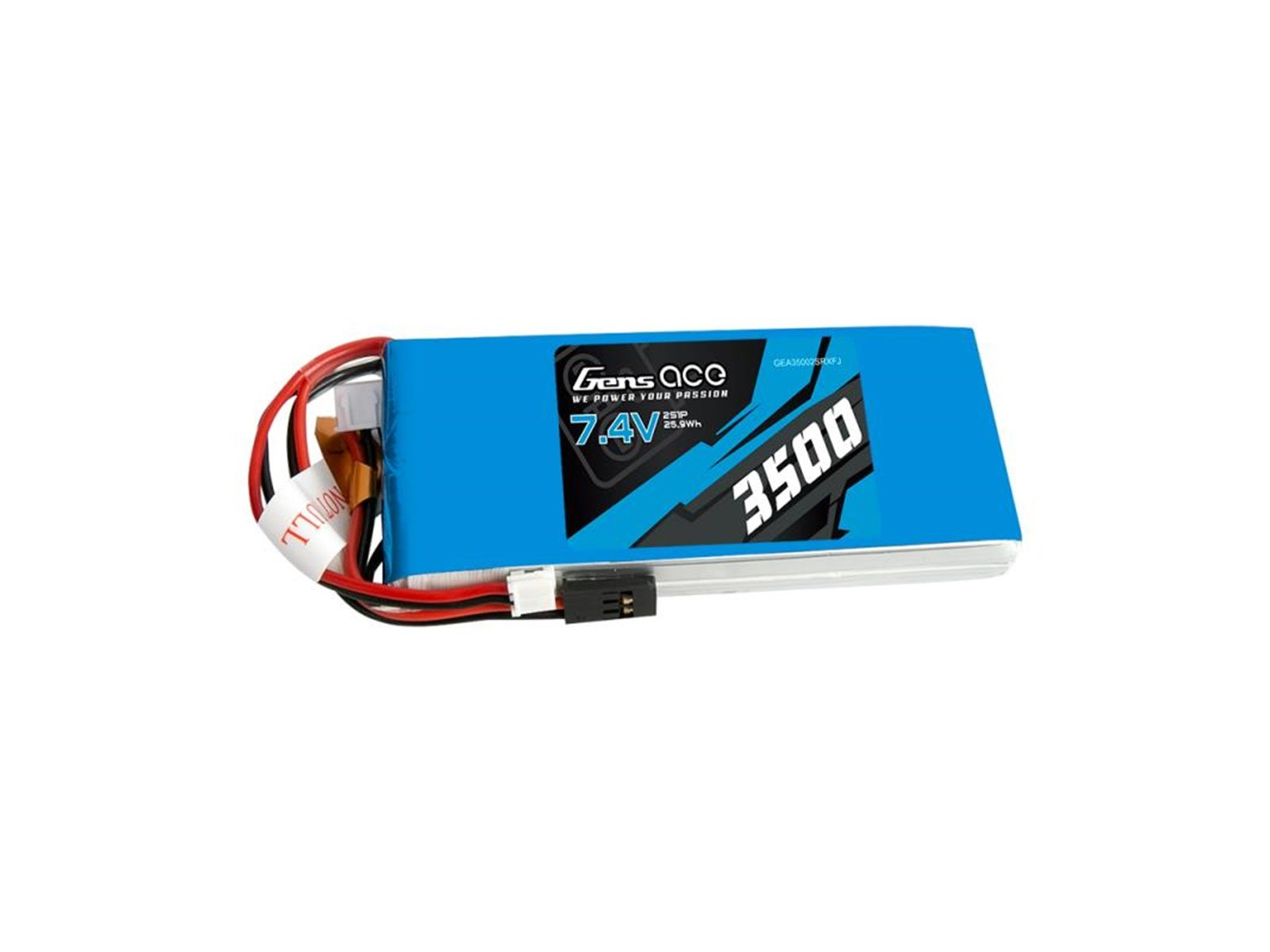 Gens ace &Tattu Battery LiPo 3500mAh 7.4V 1C 2S1P RX/TX