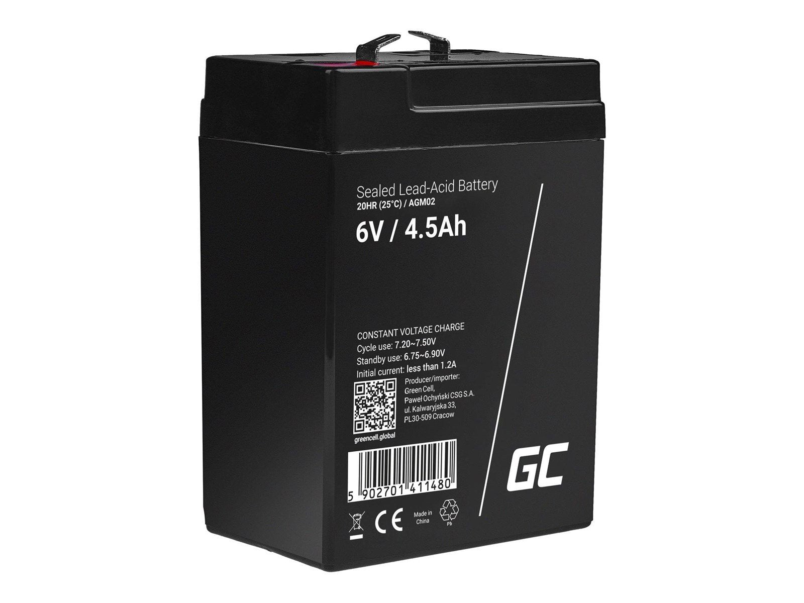 Green Cell AGM02 AGM 6V/4.5Ah Sealed Lead-Acid