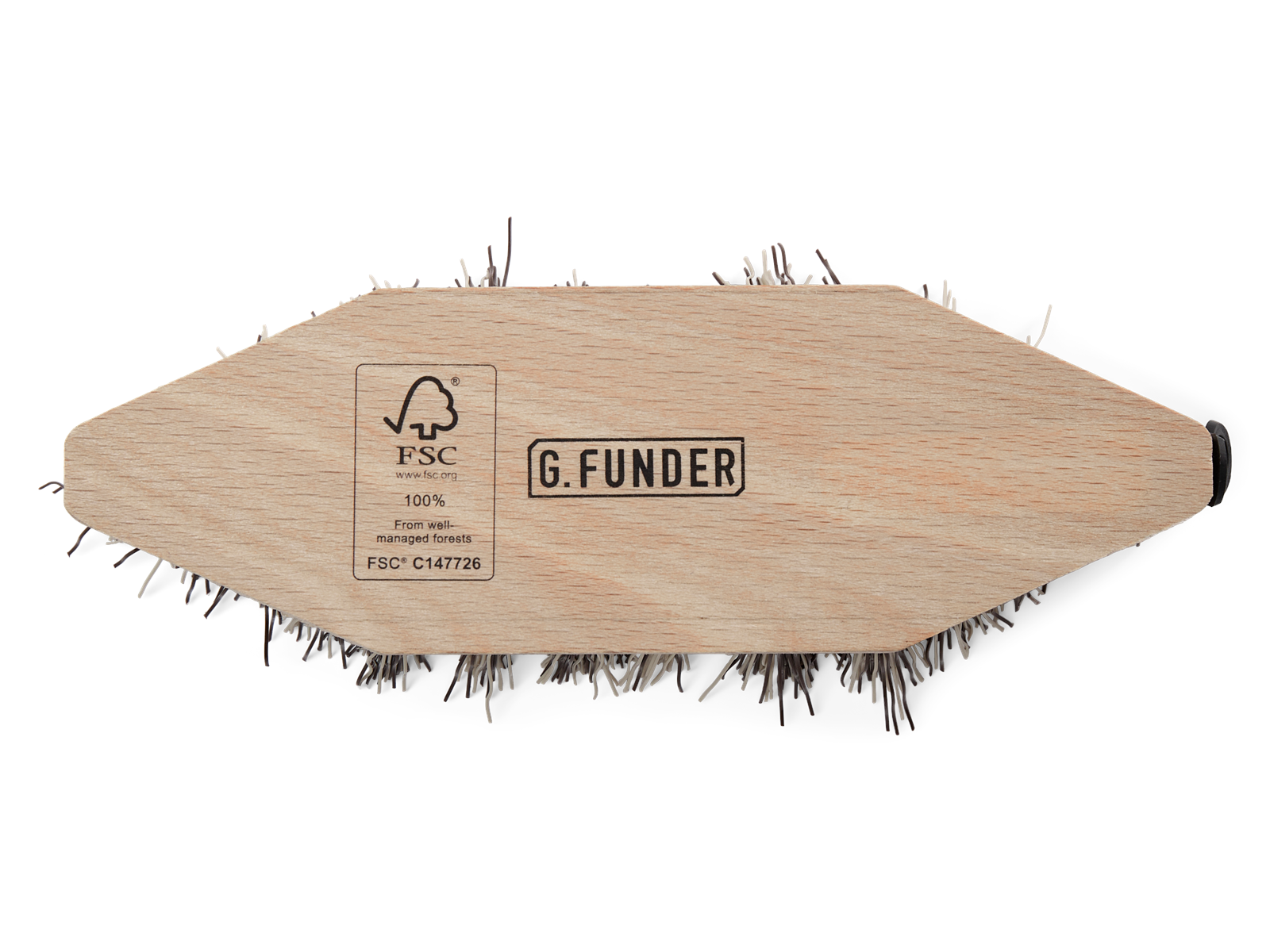 G.Funder Scrubbing brush with mixed straw in FSC® certified wood