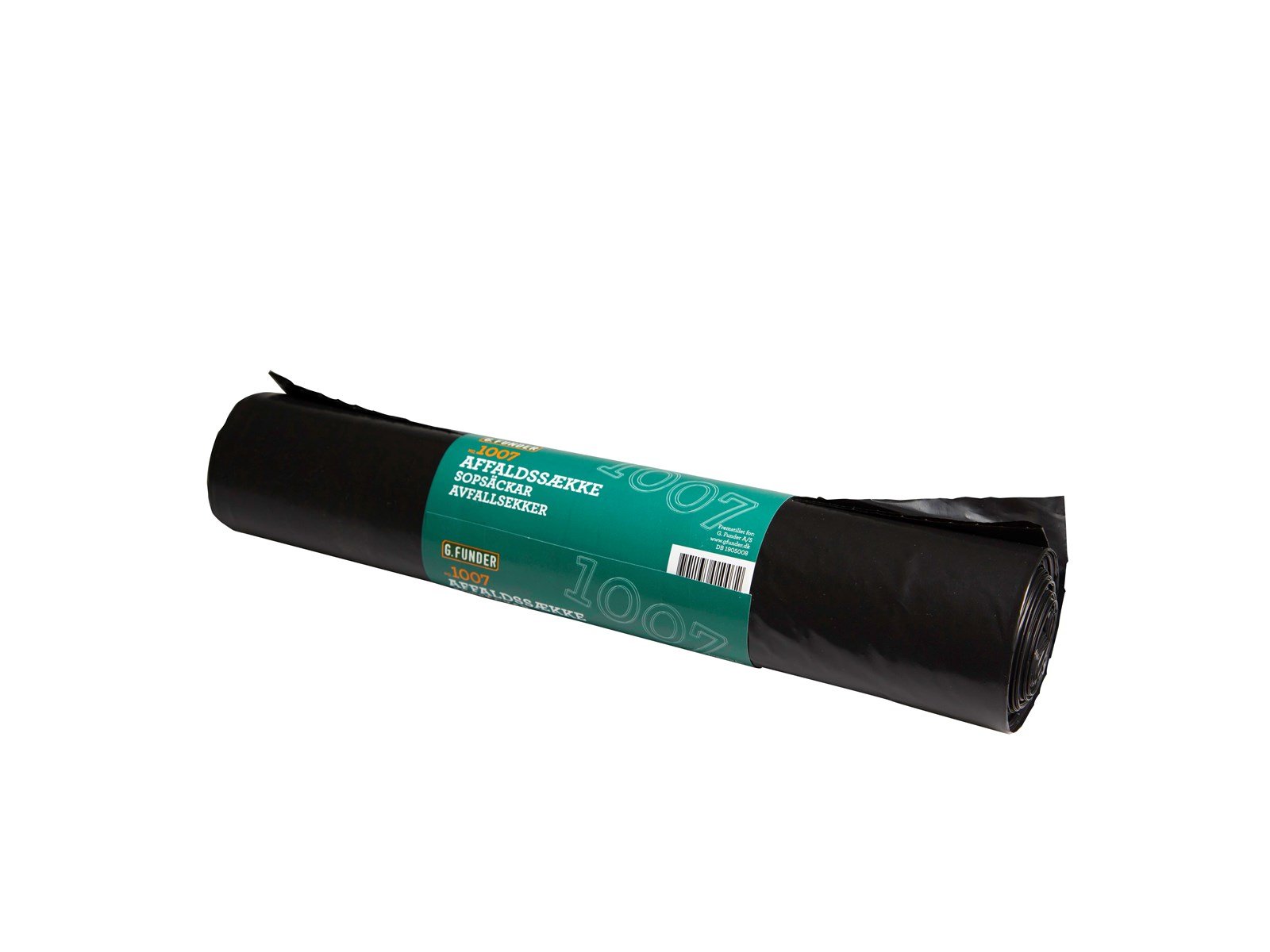 G.Funder Black garbage bags 120 liters 10 bags per roll - heavy duty quality