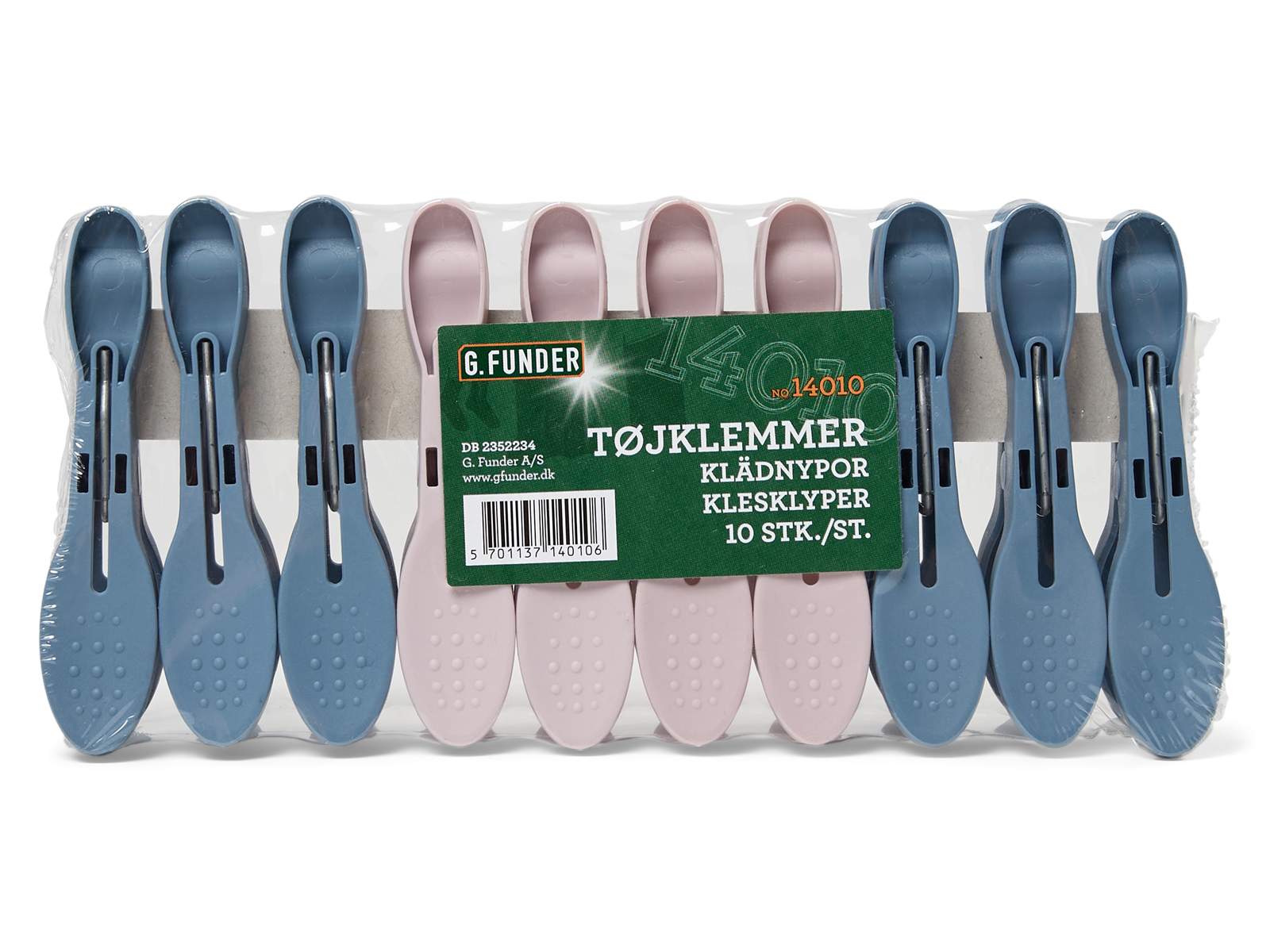 G.Funder Plastic clothespin - 10 pcs. clips in a pack.
