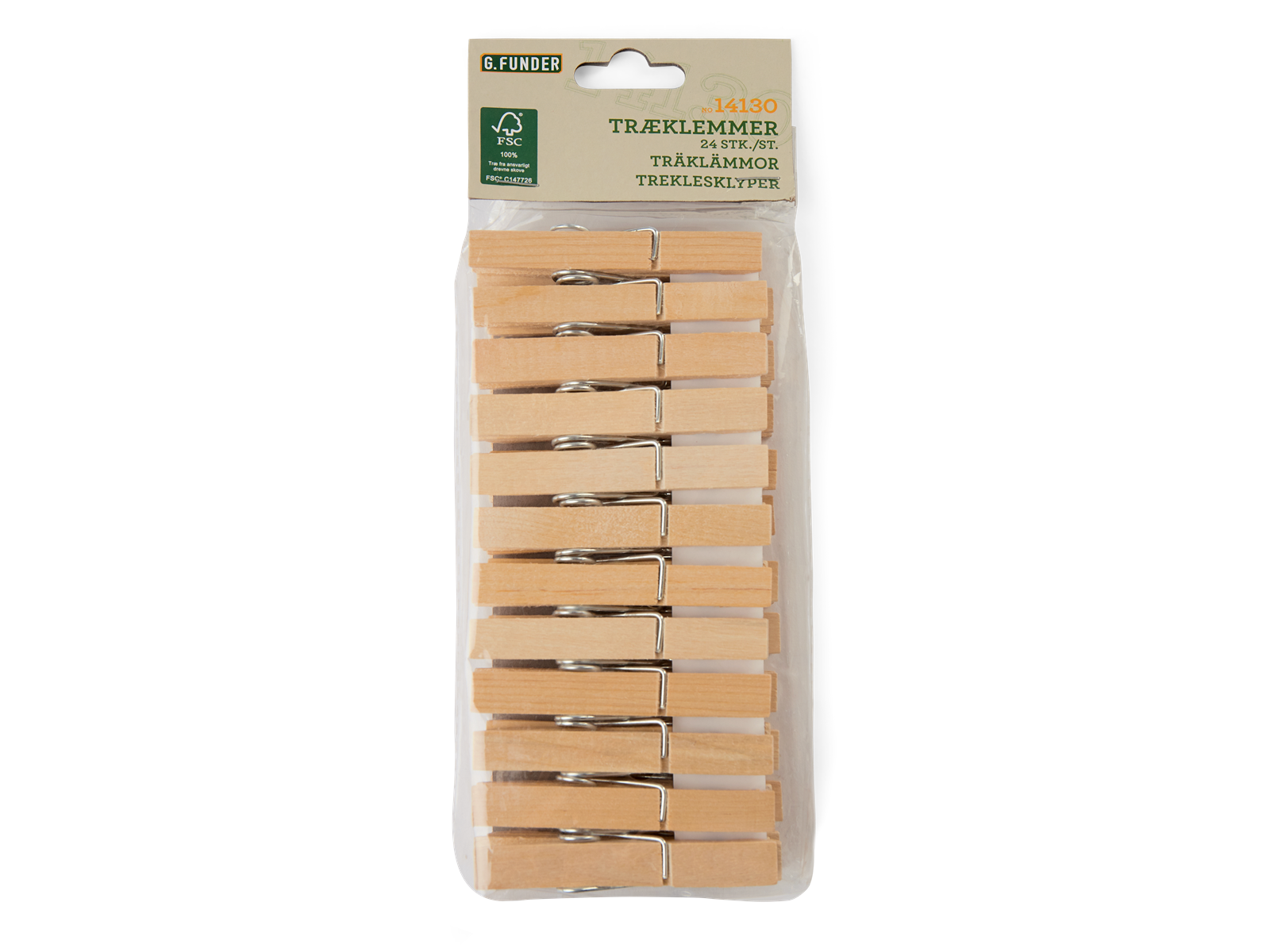 G.Funder Clothespin 24 pcs in FSC® certified wood