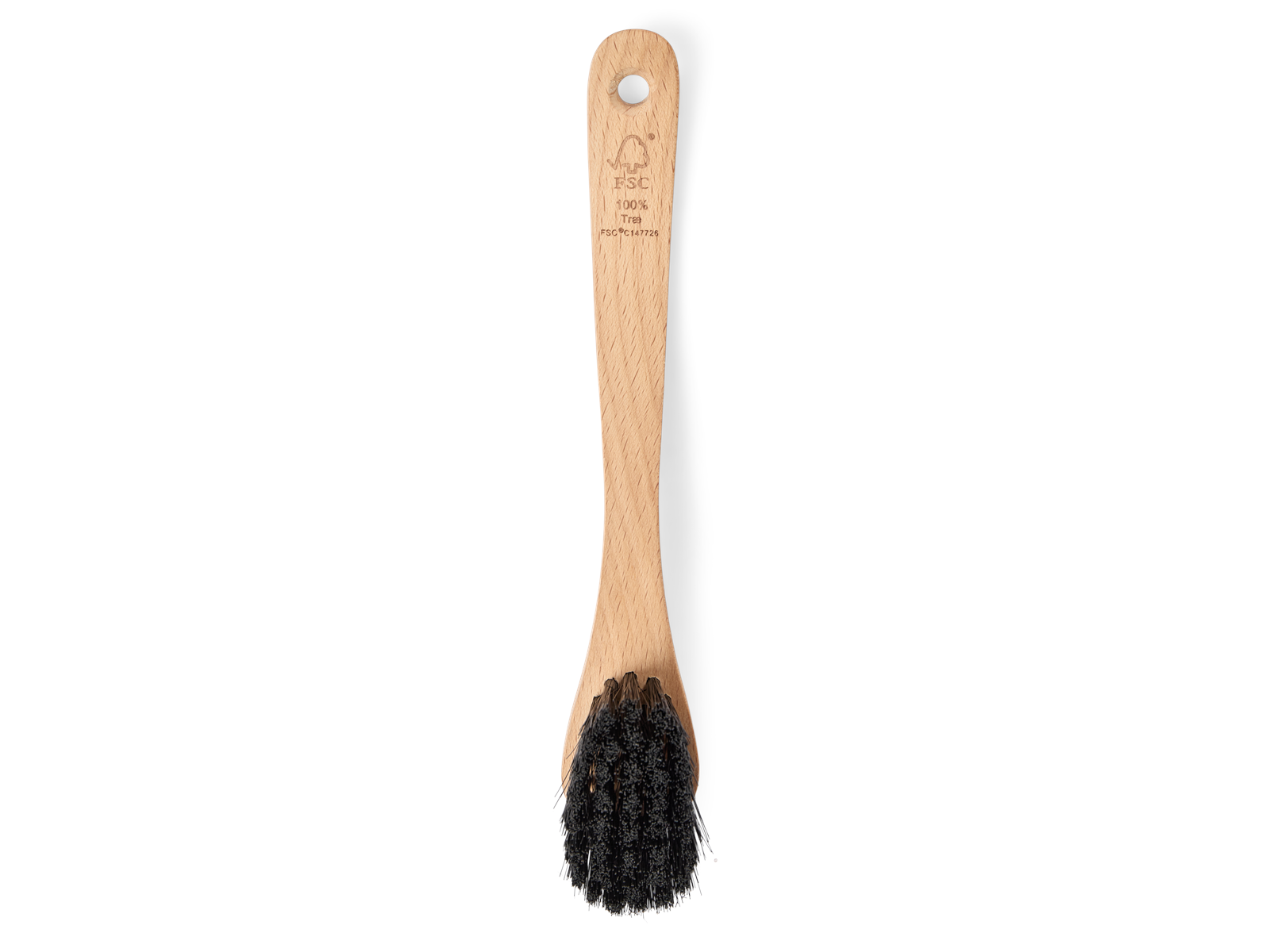 G.Funder Dishwashing brush in FSC® certified beech wood with black stiff PP bristles