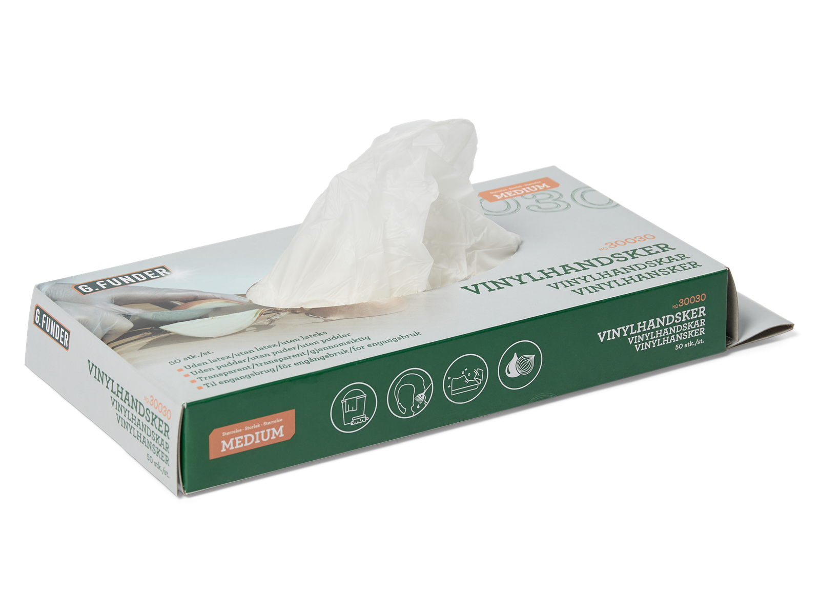 G.Funder Vinyl gloves size medium 50 pcs per pack