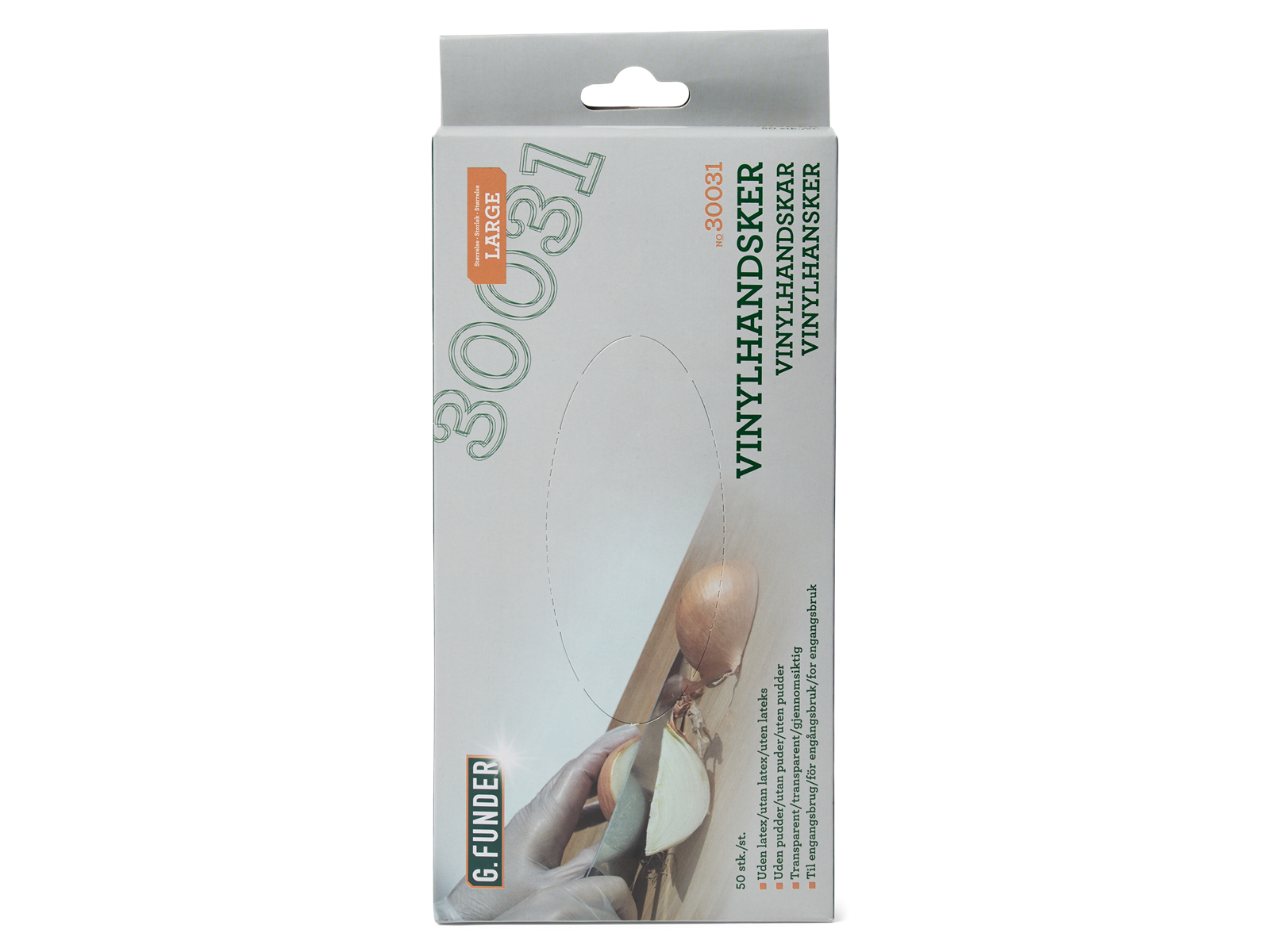 G.Funder Vinyl gloves size large 50 pcs per pack