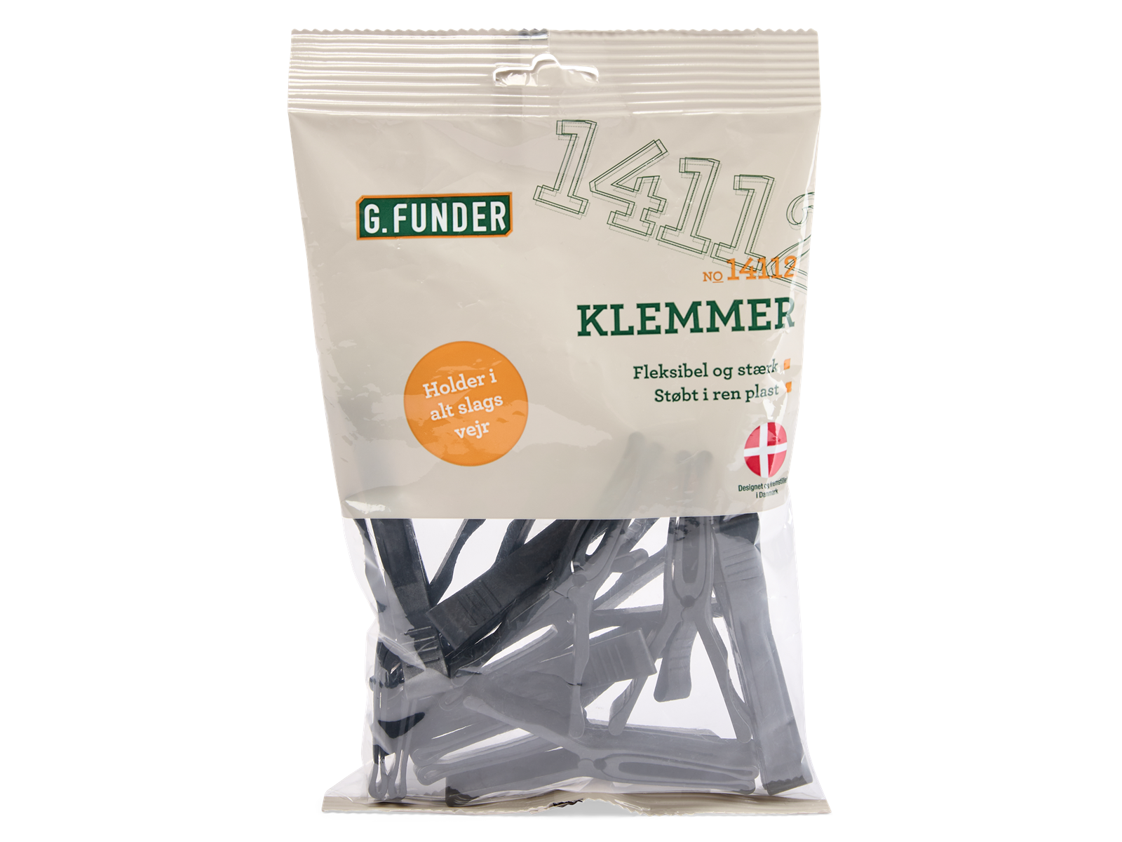 G.Funder Plastic clothespin 12 pcs. - Danish produced