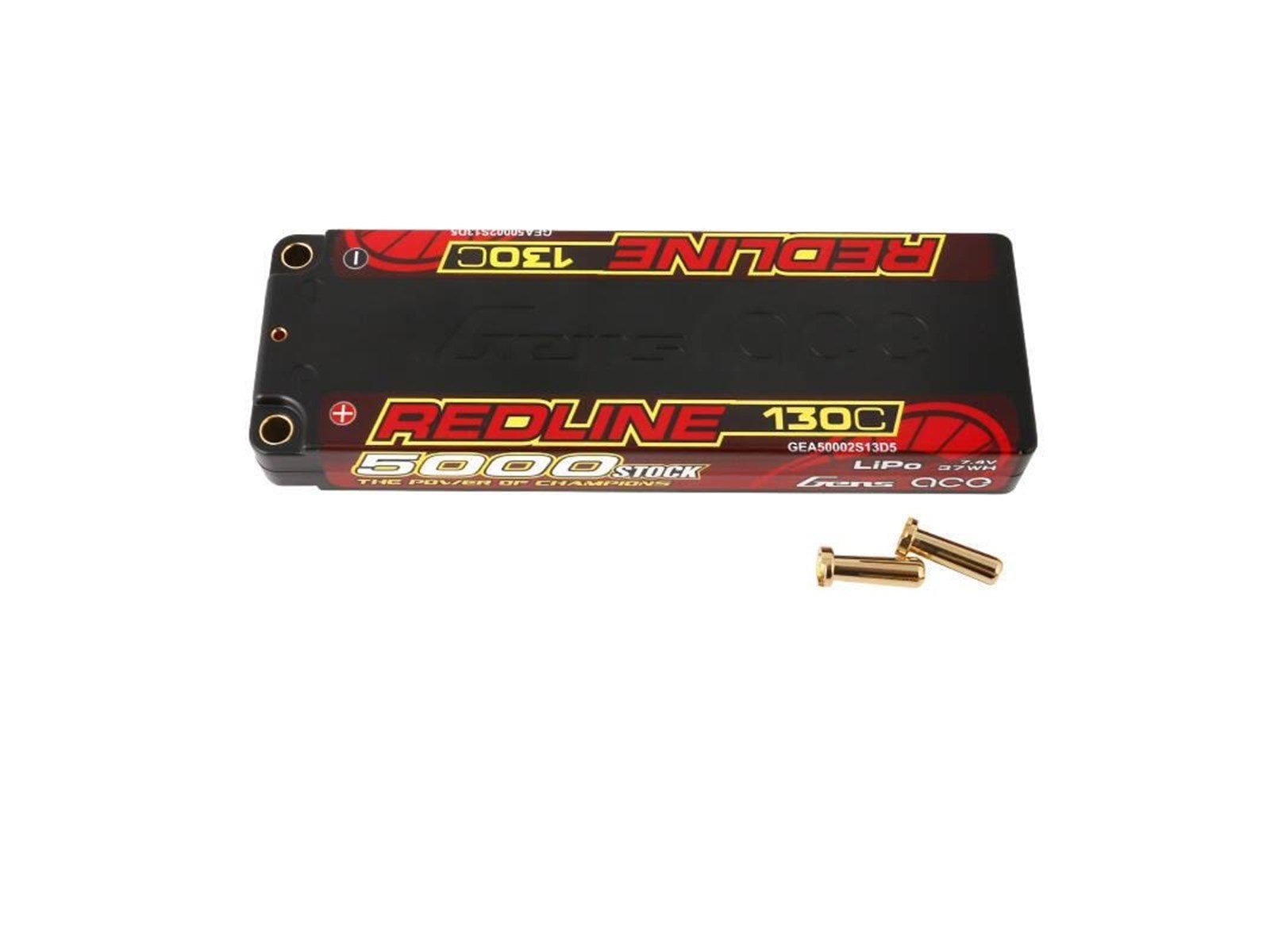 Gens ace &Tattu Redline Series 5000mAh 7.4V 130C 2S1P HardCase 56 HV Lipo Battery