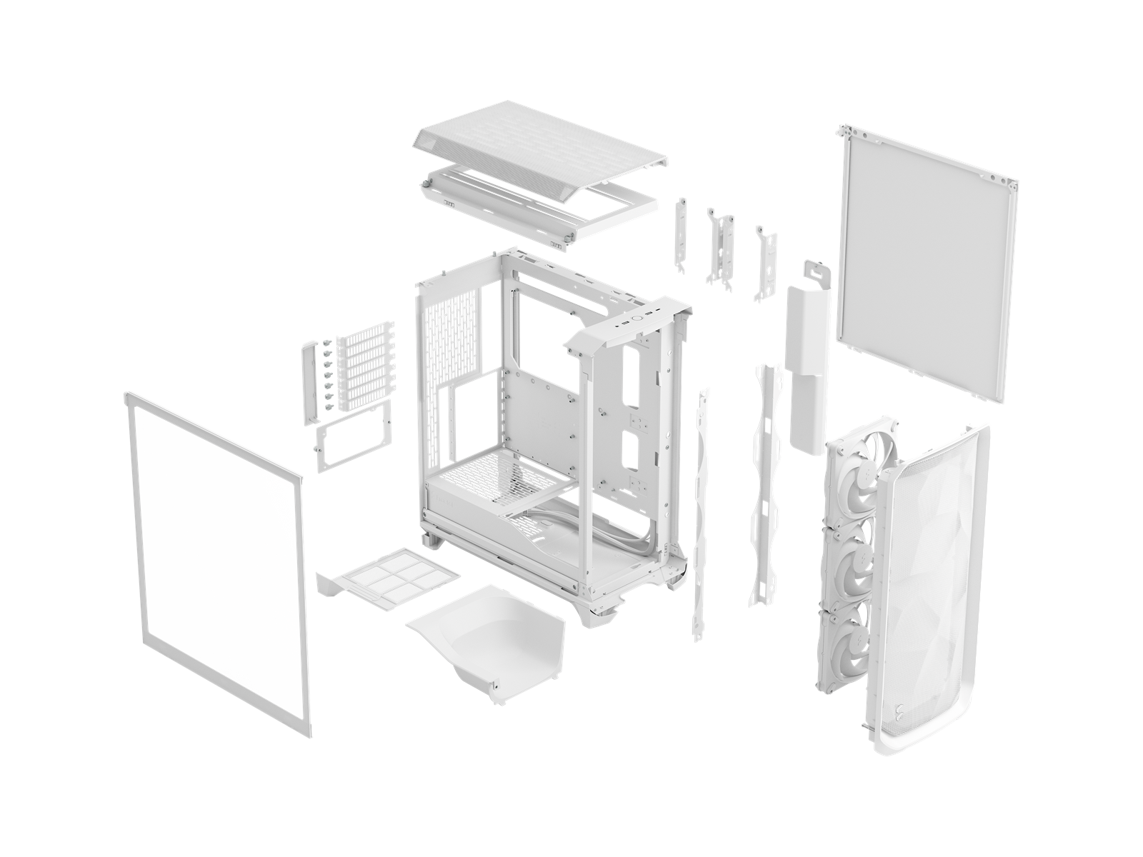 Fractal Design Meshify 3 White - Gehäuse - Miditower - Weiß