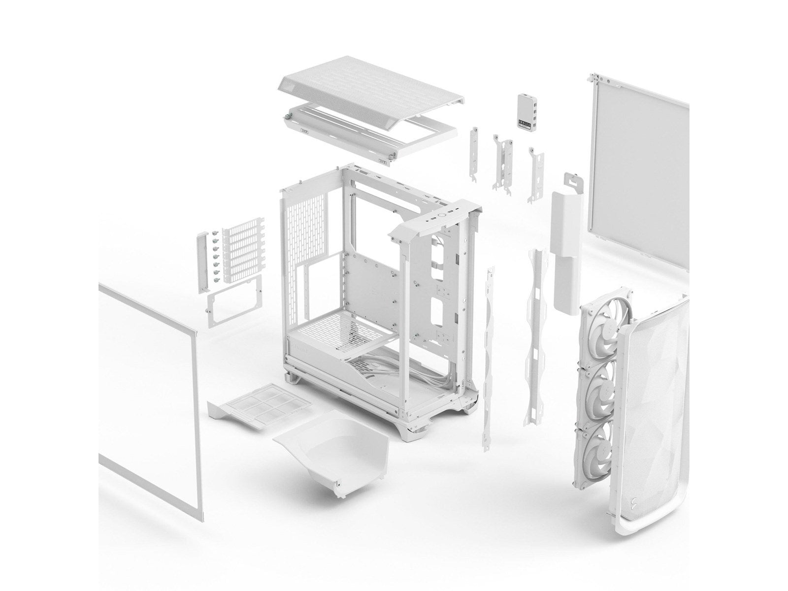 Fractal Design Meshify 3 Ambience Pro RGB White - Gehäuse - Miditower - Weiß