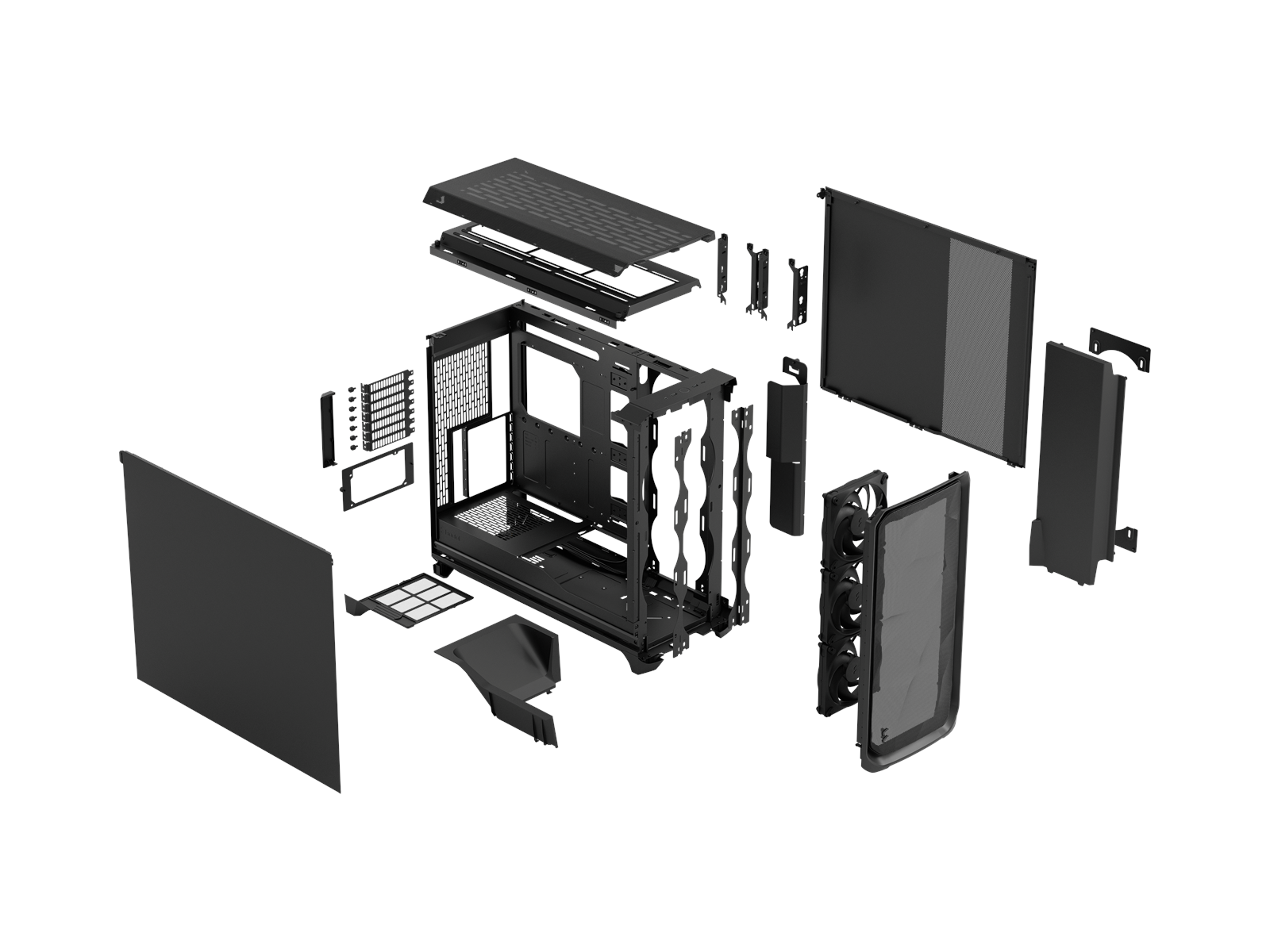 Fractal Design Meshify 3 XL Black Solid - Gehäuse - Miditower - Schwarz