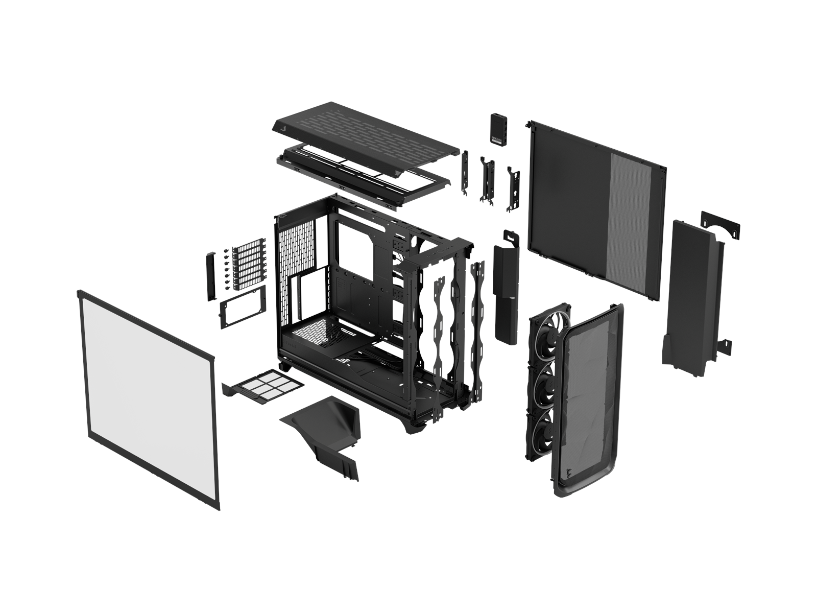 Fractal Design Meshify 3 XL Ambience Pro RGB Black - Gehäuse - Miditower - Schwarz