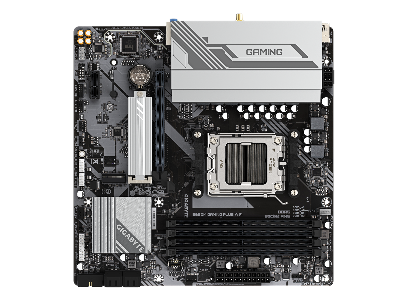 GIGABYTE B650M GAMING PLUS WIFI Mainboard - AMD B650 - AMD AM5 socket - DDR5 RAM - Micro-ATX