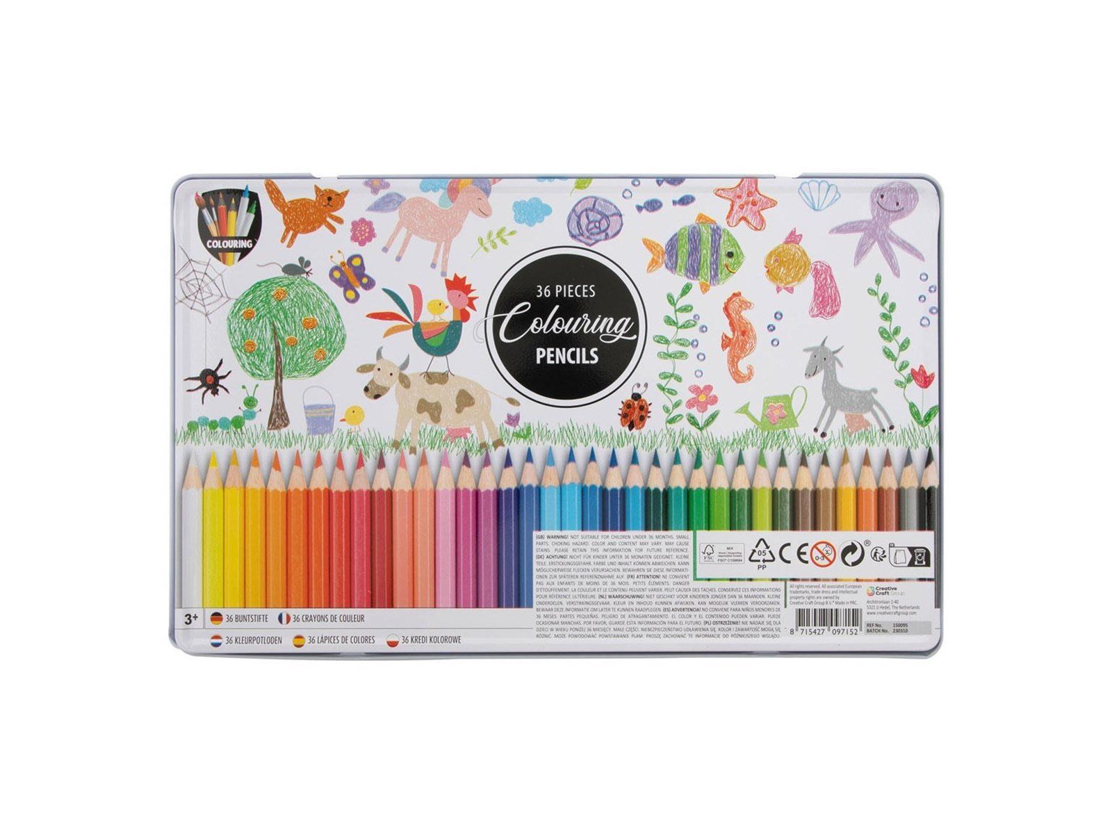 Grafix - Colored pencils in tin box 36 pcs.