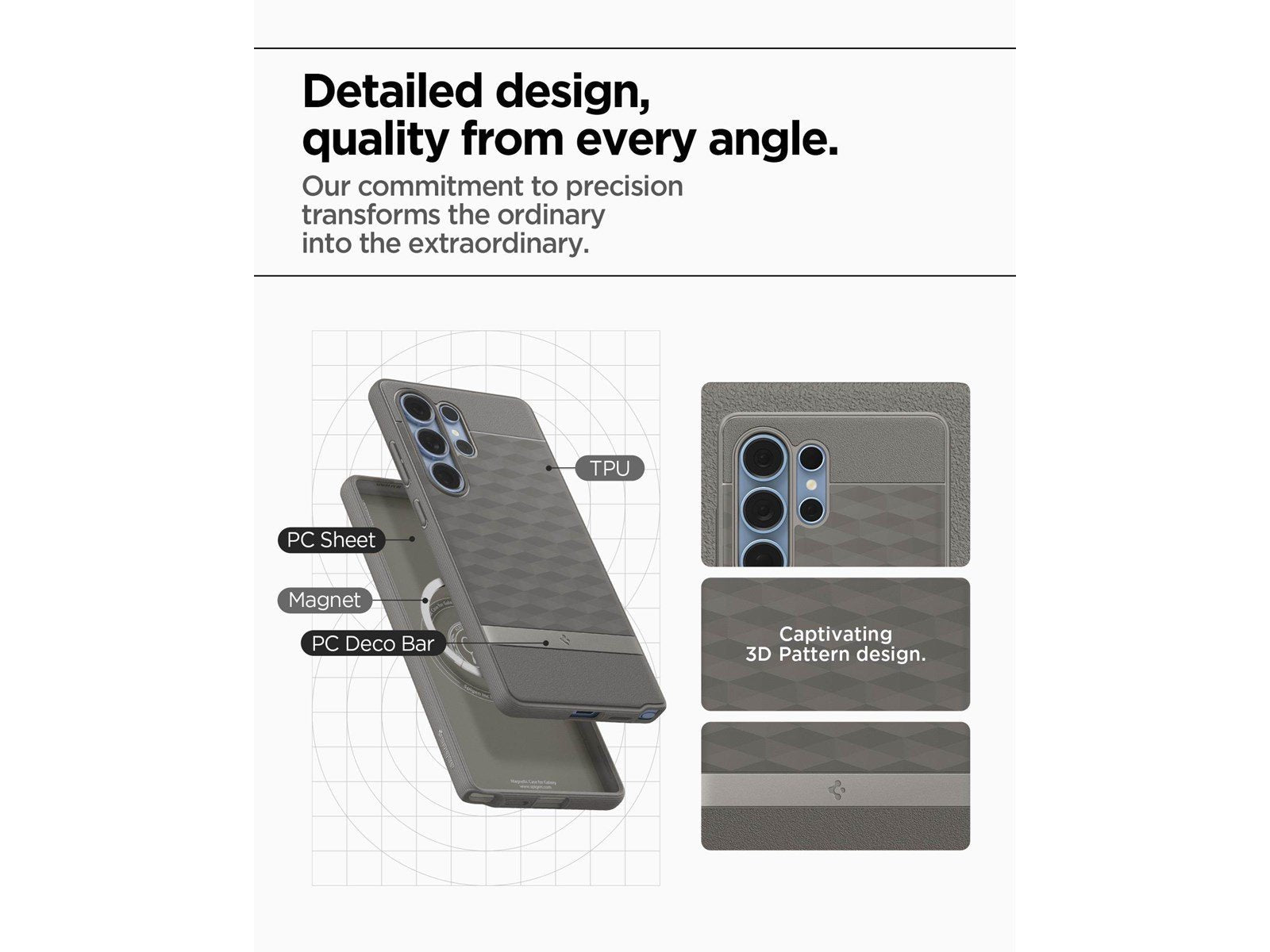 Spigen Parallax MagSafe - Ash Grey - Samsung Galaxy S25 Ultra