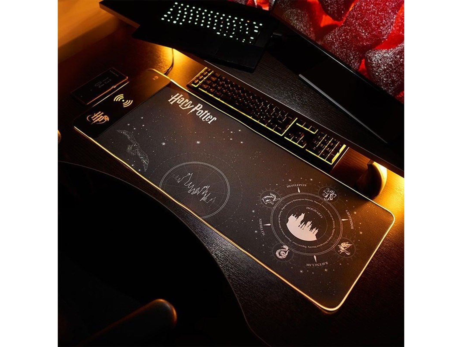 Numskull Harry Potter XL RGB Gaming Mat with 15W Wireless Charger