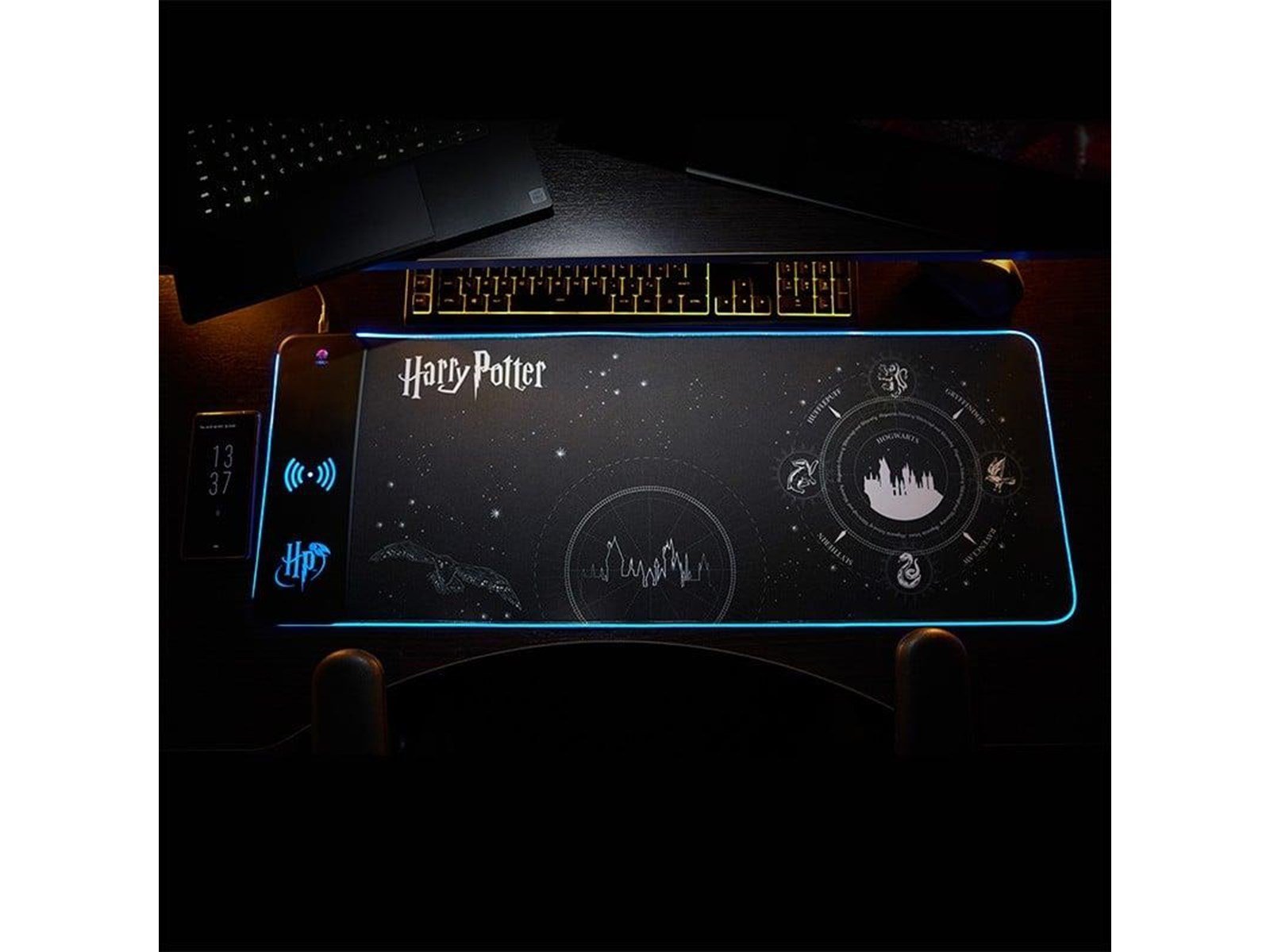 Numskull Harry Potter XL RGB Gaming Mat with 15W Wireless Charger