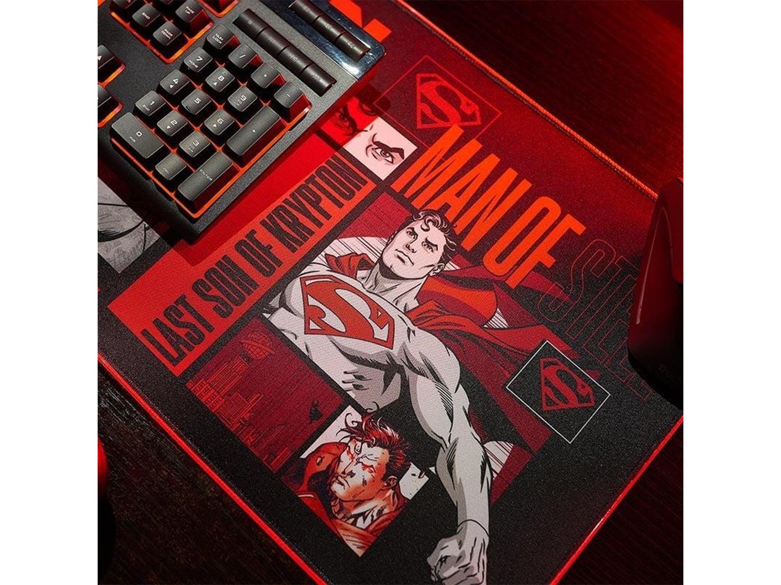 Numskull DC Comics Superman XL RGB Gaming Mat with 15W Wireless Charger