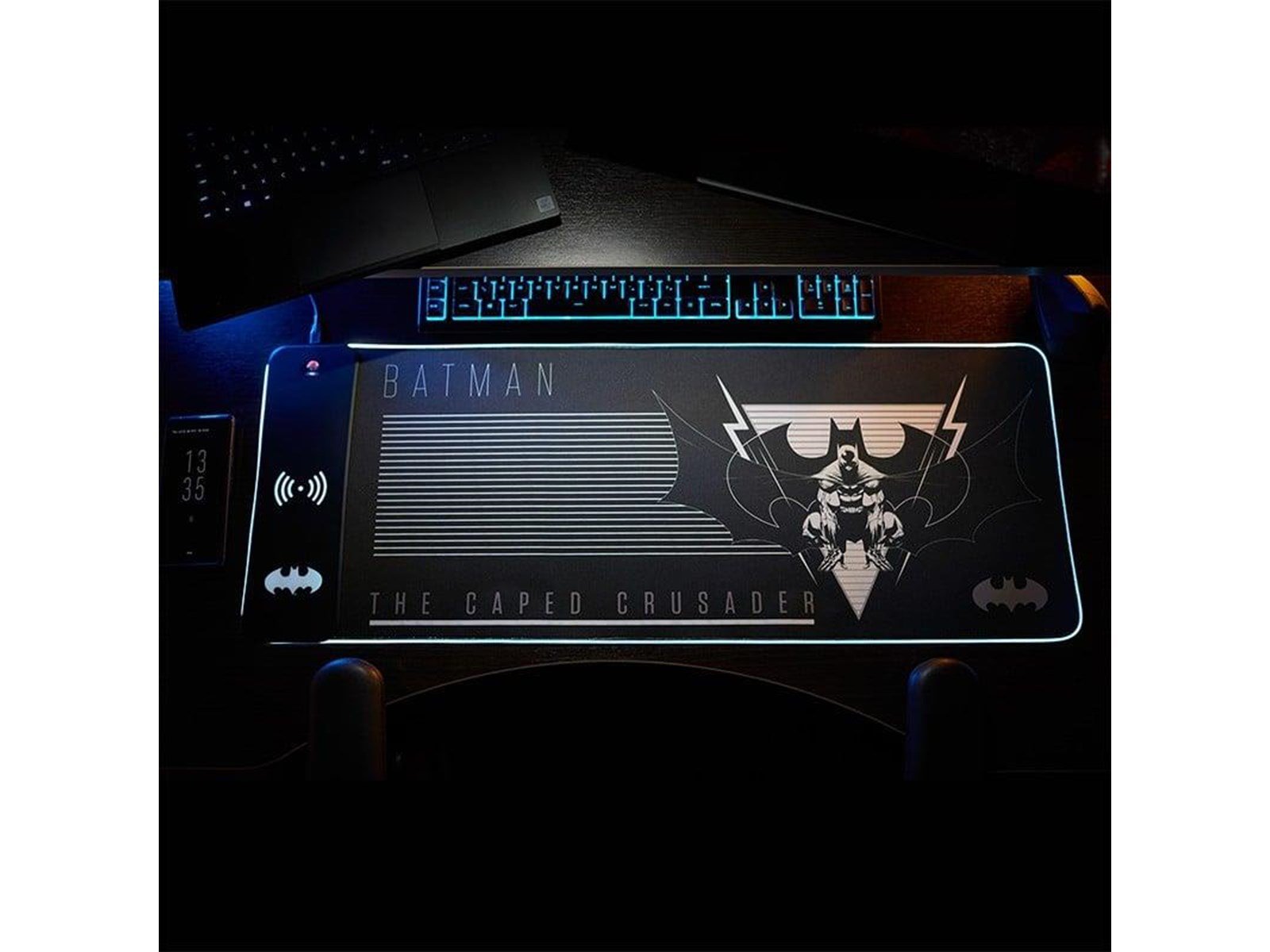 Numskull DC Comics Batman XL RGB Gaming Mat with 15W Wireless Charger