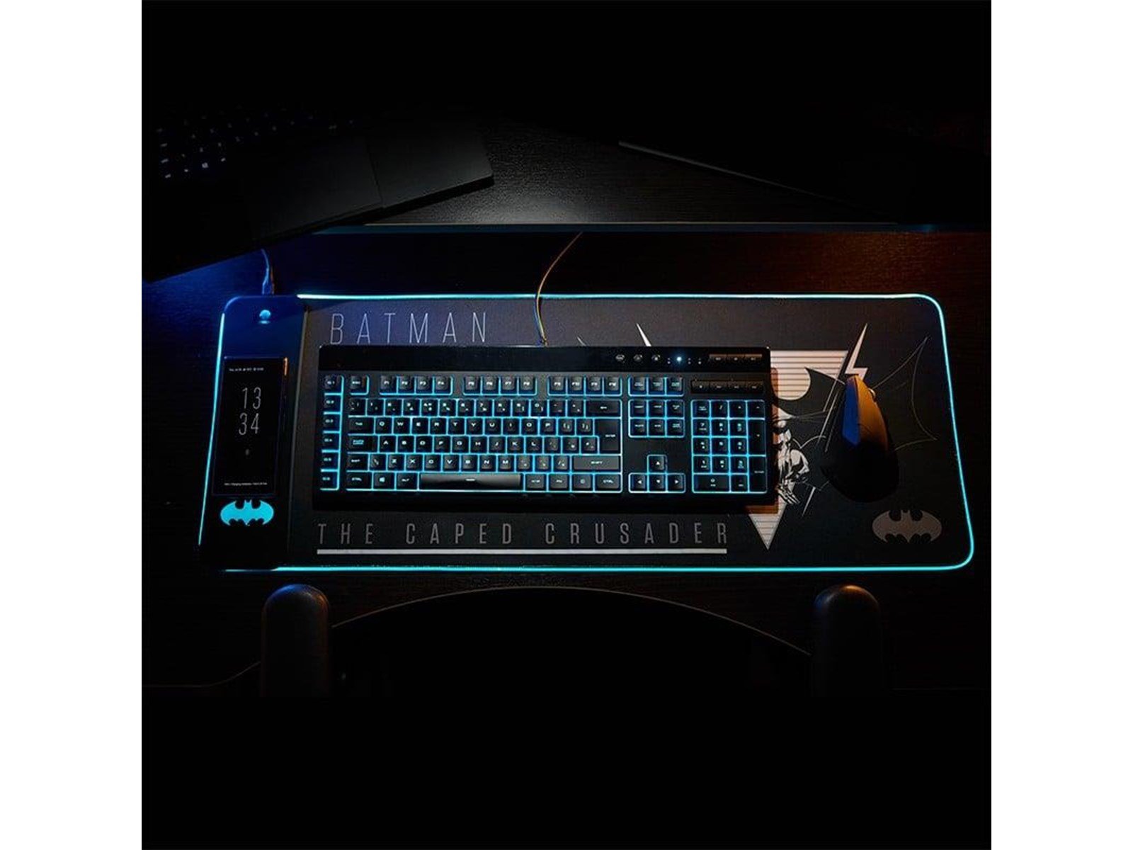 Numskull DC Comics Batman XL RGB Gaming Mat with 15W Wireless Charger