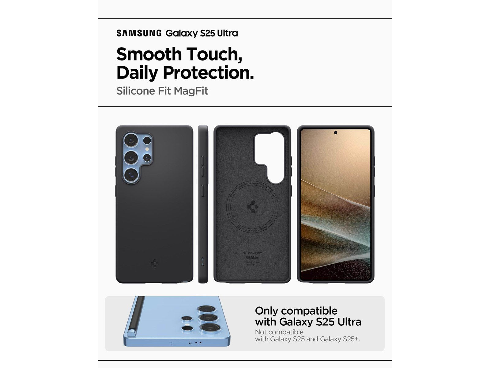 Spigen Silicone Fit MagSafe - Black - Samsung Galaxy S25 Ultra
