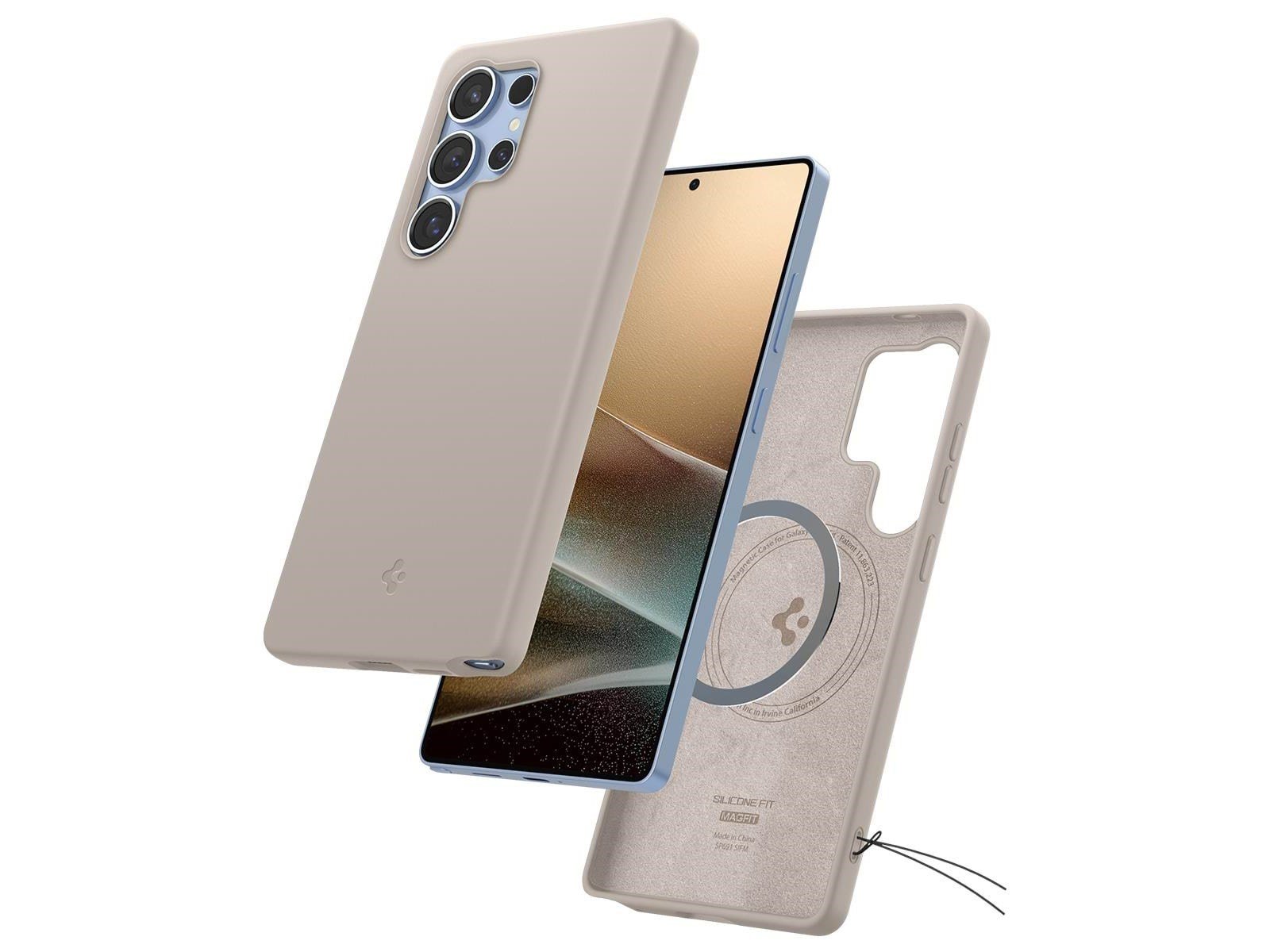 Spigen Silicone Fit MagSafe - Natural Titanium - Samsung Galaxy S25 Ultra
