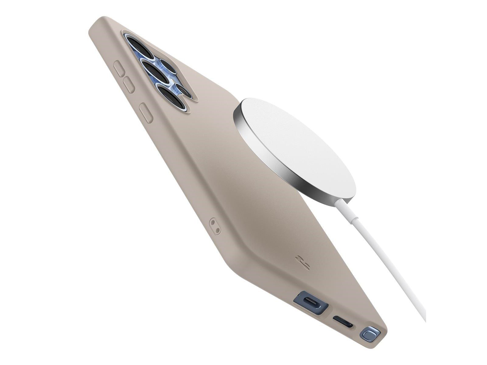 Spigen Silicone Fit MagSafe - Natural Titanium - Samsung Galaxy S25 Ultra