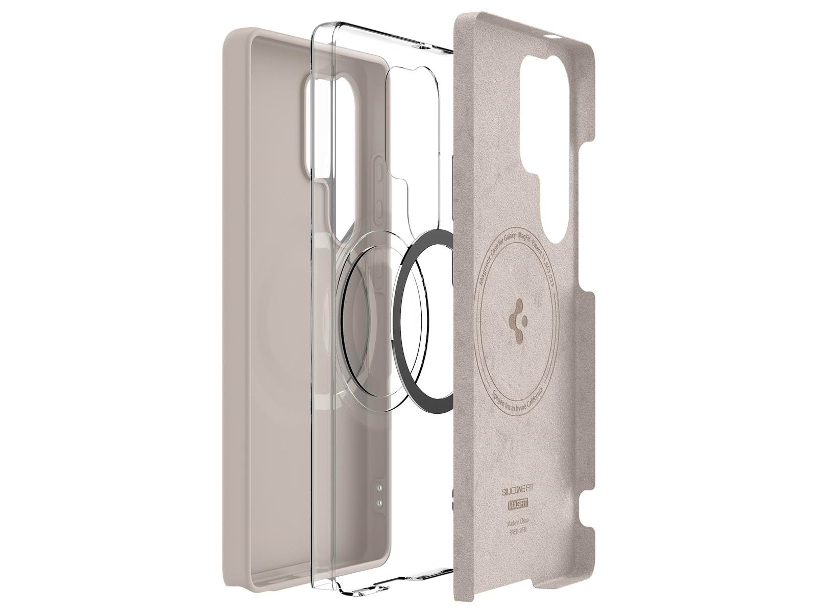 Spigen Silicone Fit MagSafe - Natural Titanium - Samsung Galaxy S25 Ultra