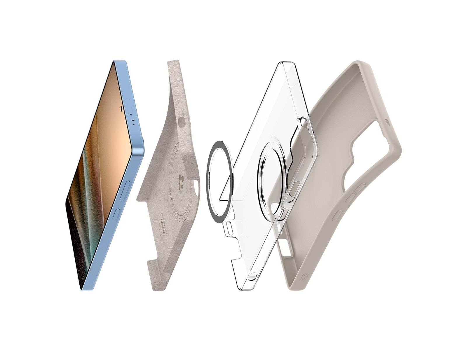 Spigen Silicone Fit MagSafe - Natural Titanium - Samsung Galaxy S25 Ultra
