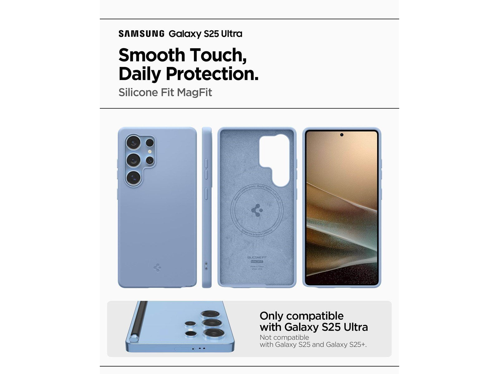 Spigen Silicone Fit MagSafe - Sapphire Blue - Samsung Galaxy S25 Ultra