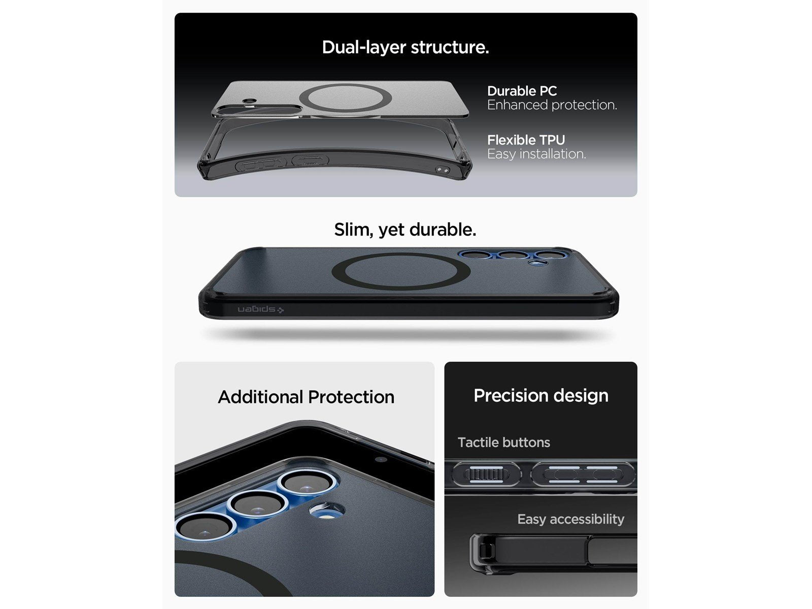 Spigen Ultra Hybrid MagSafe - Frost Black - Samsung Galaxy S25
