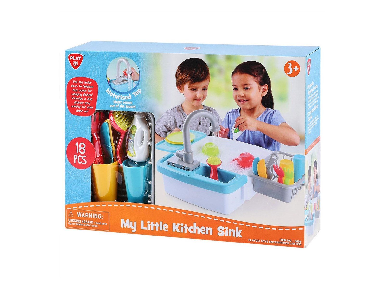 PLAY - Dishwashing Play Kitchen Playset 18pcs.