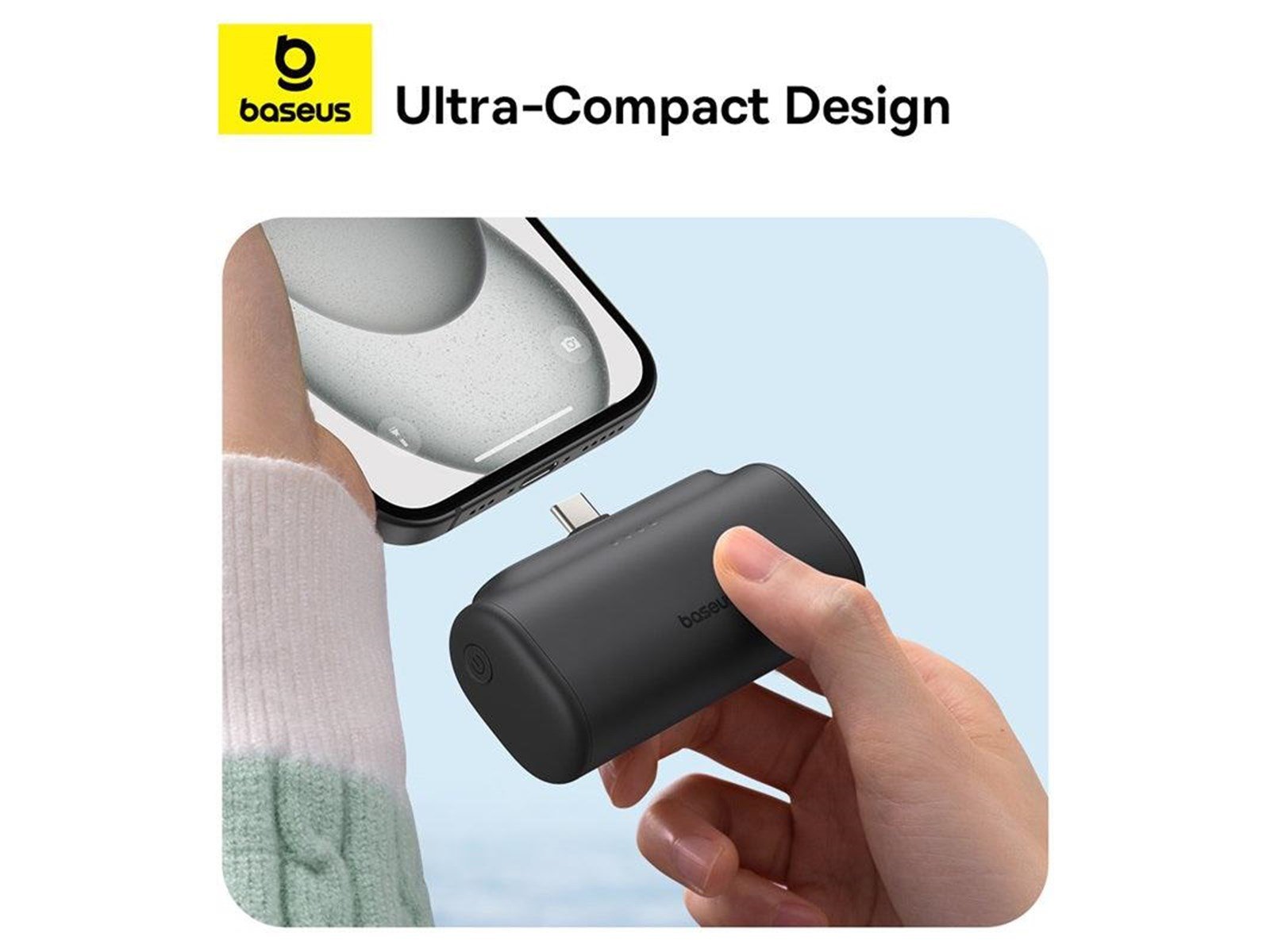 Baseus Compact 5000mAh Powerbank 20W USB-C (white) Powerbank (Akku) - Weiß - 5000 mAh