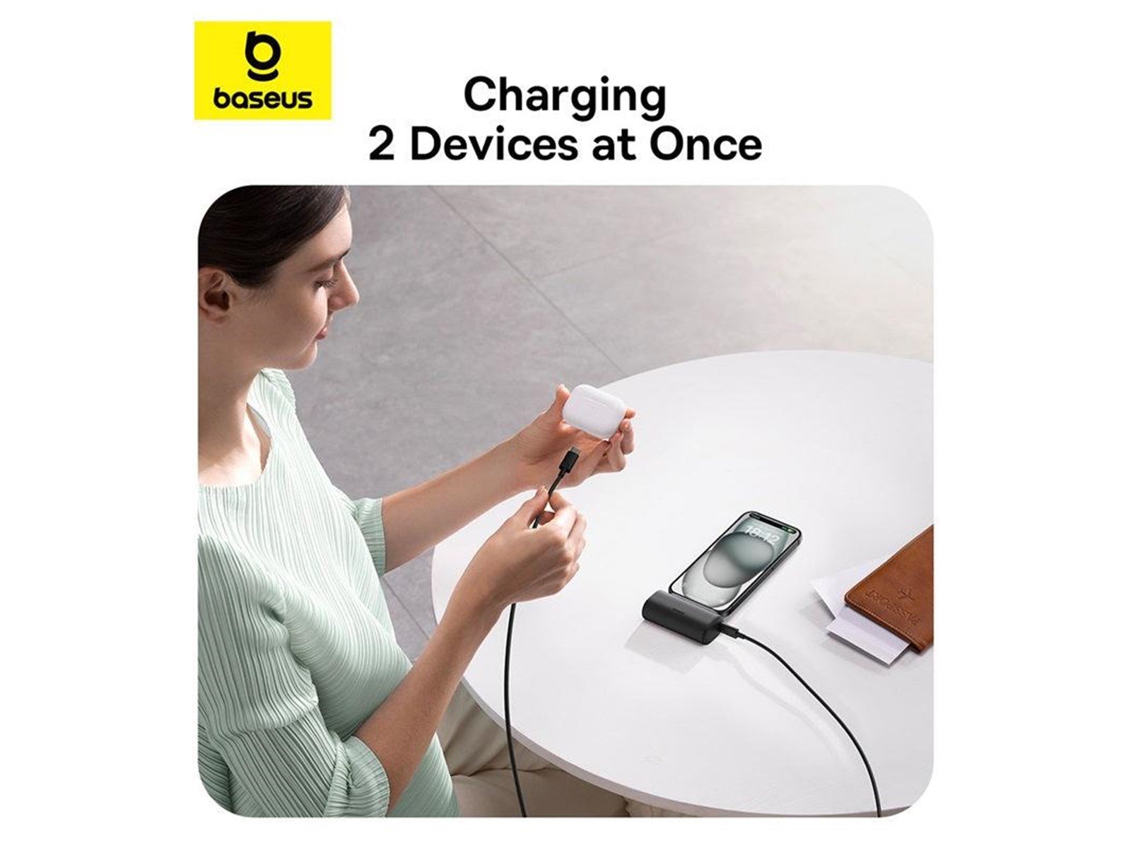 Baseus Compact 5000mAh Powerbank 20W USB-C (white) Powerbank (Akku) - Weiß - 5000 mAh
