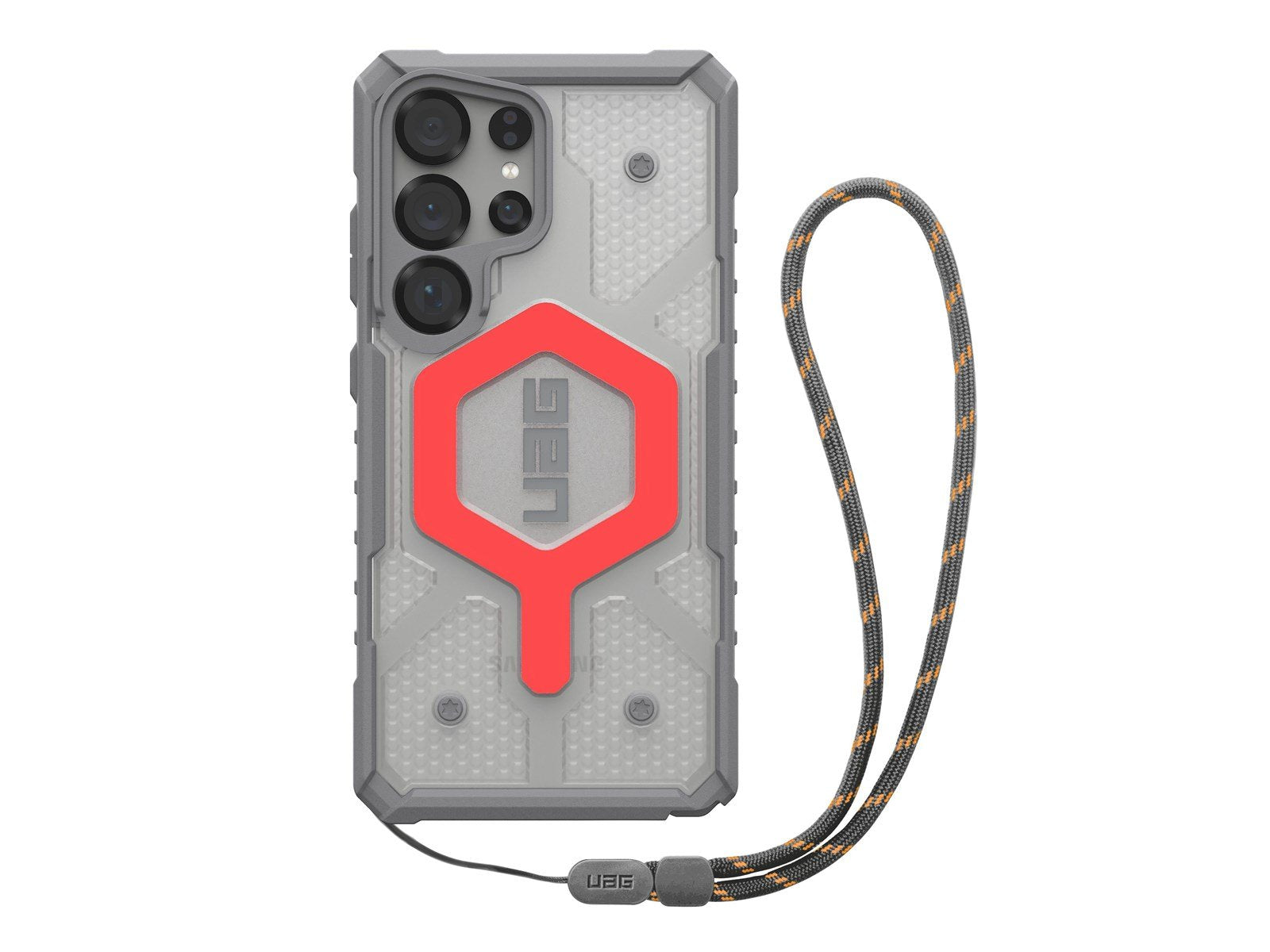 UAG Pathfinder Clear w/Magnet - Active Lava Lanyard - Samsung Galaxy S25 Ultra