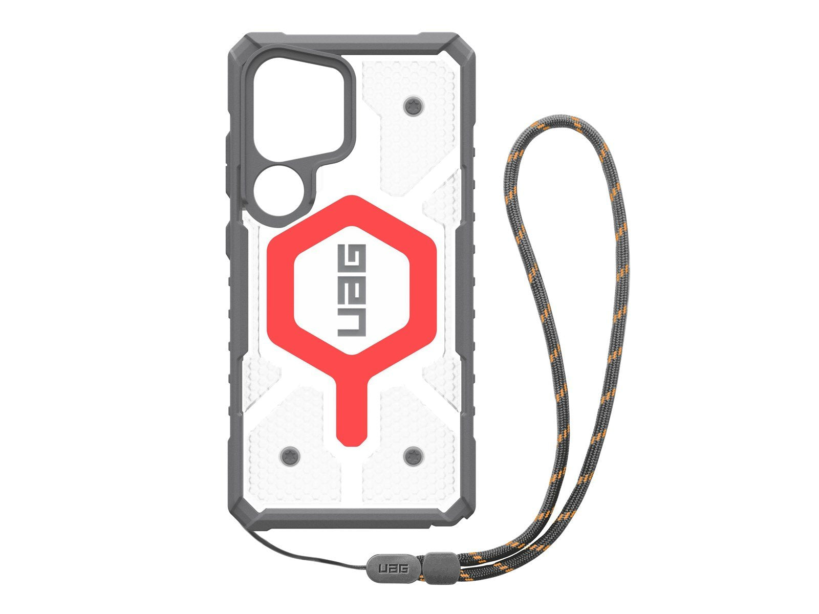 UAG Pathfinder Clear w/Magnet - Active Lava Lanyard - Samsung Galaxy S25 Ultra