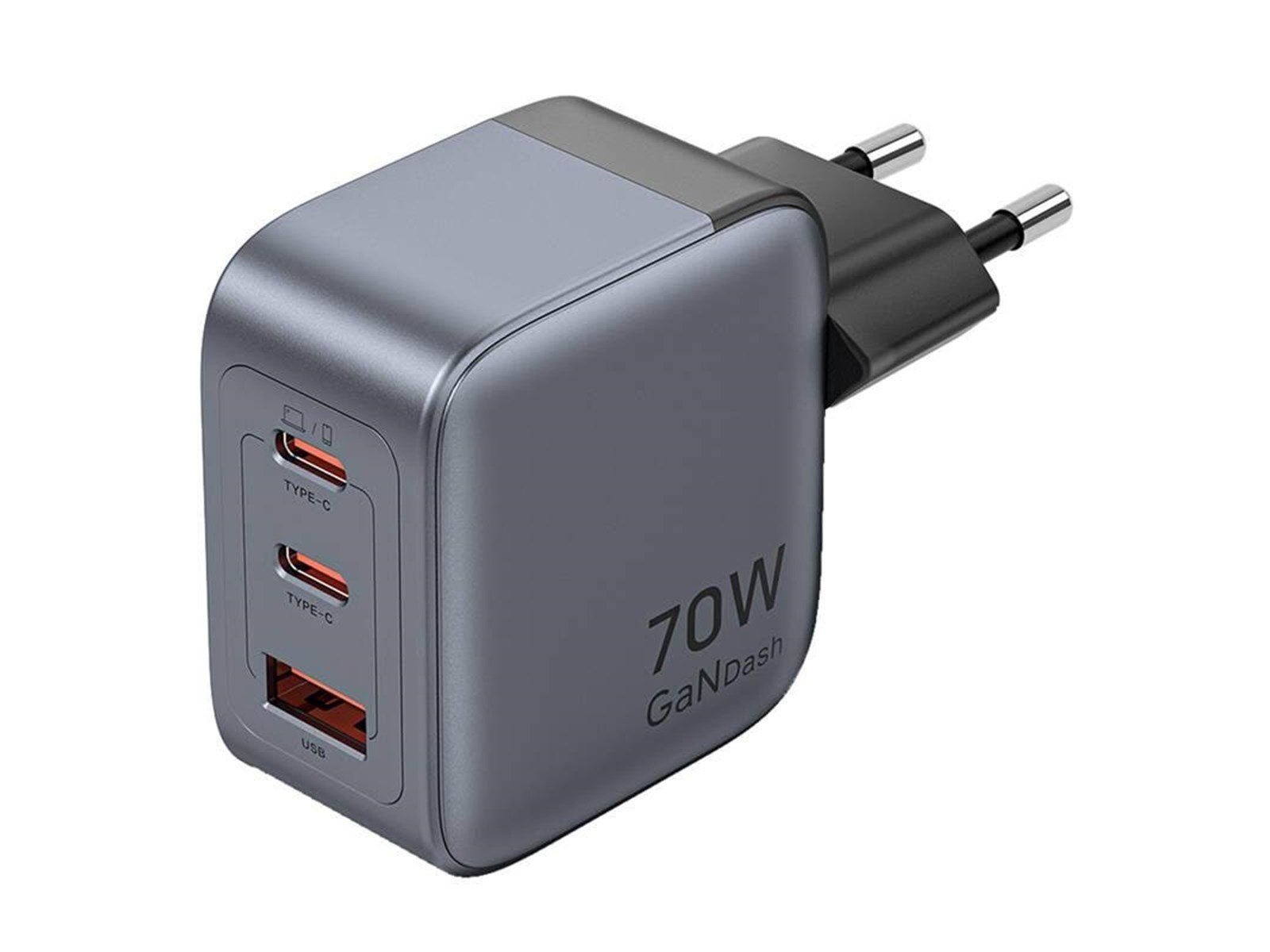 Vention GaN USB-C+C+A 70W Charger (Gray)
