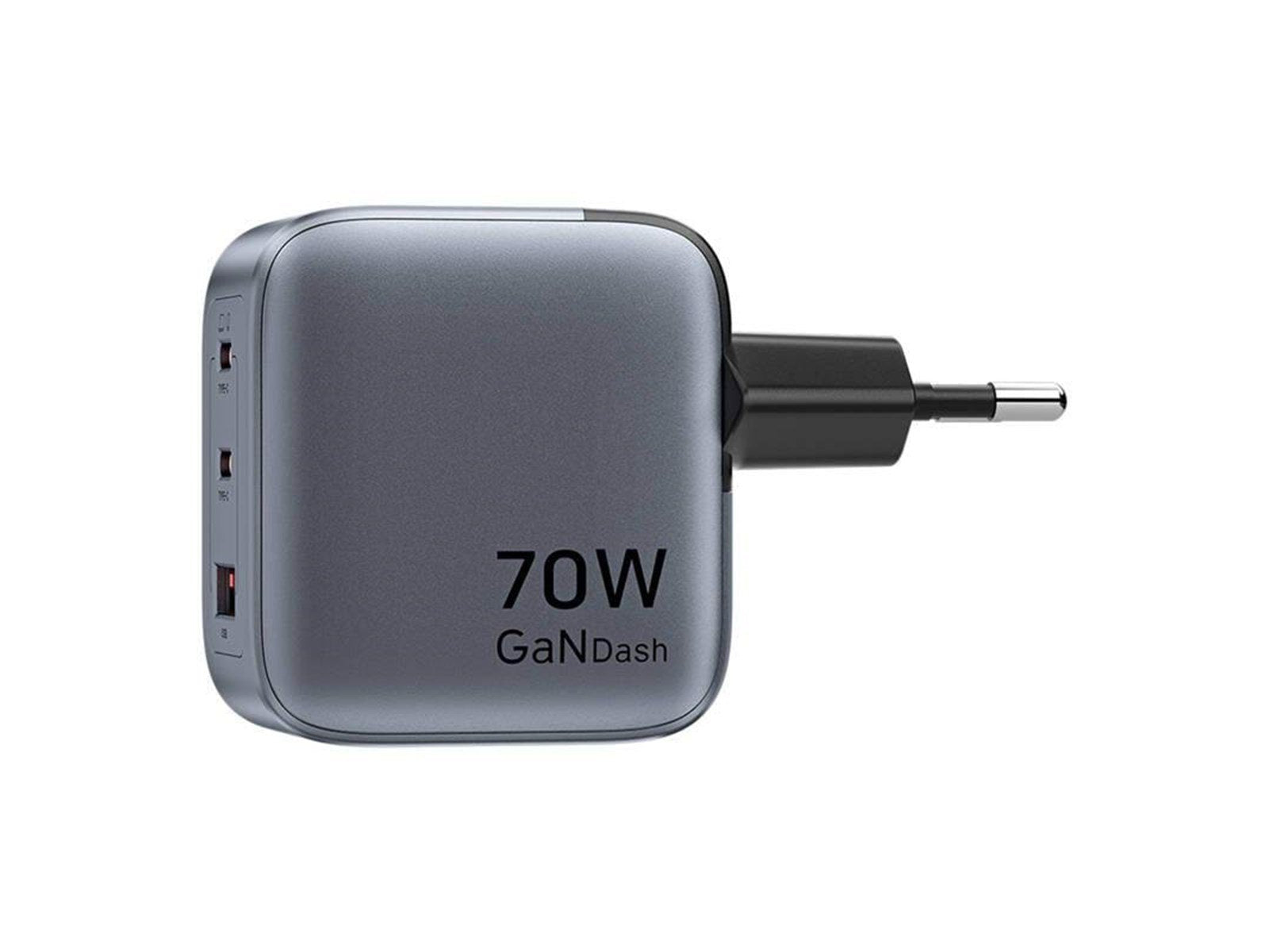 Vention GaN USB-C+C+A 70W Charger (Gray)