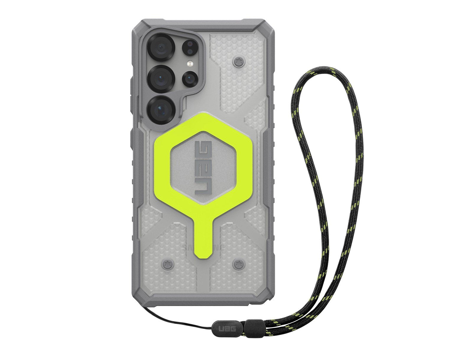 UAG Pathfinder Clear w/Magnet - Active Neon Lanyard - Samsung Galaxy S25 Ultra